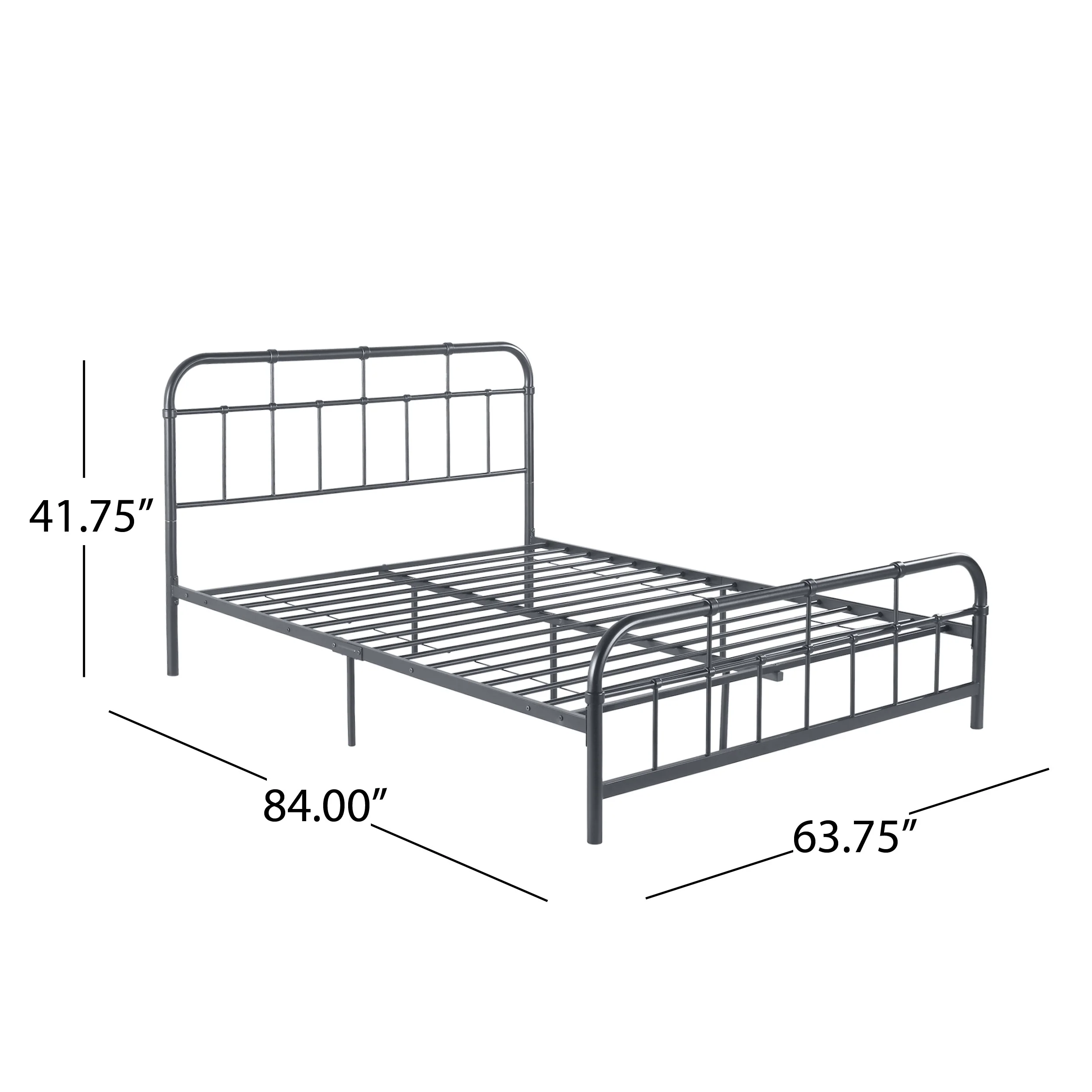 Sylvia Queen-Size Iron Bed Frame, Minimal, Industrial - furnishings