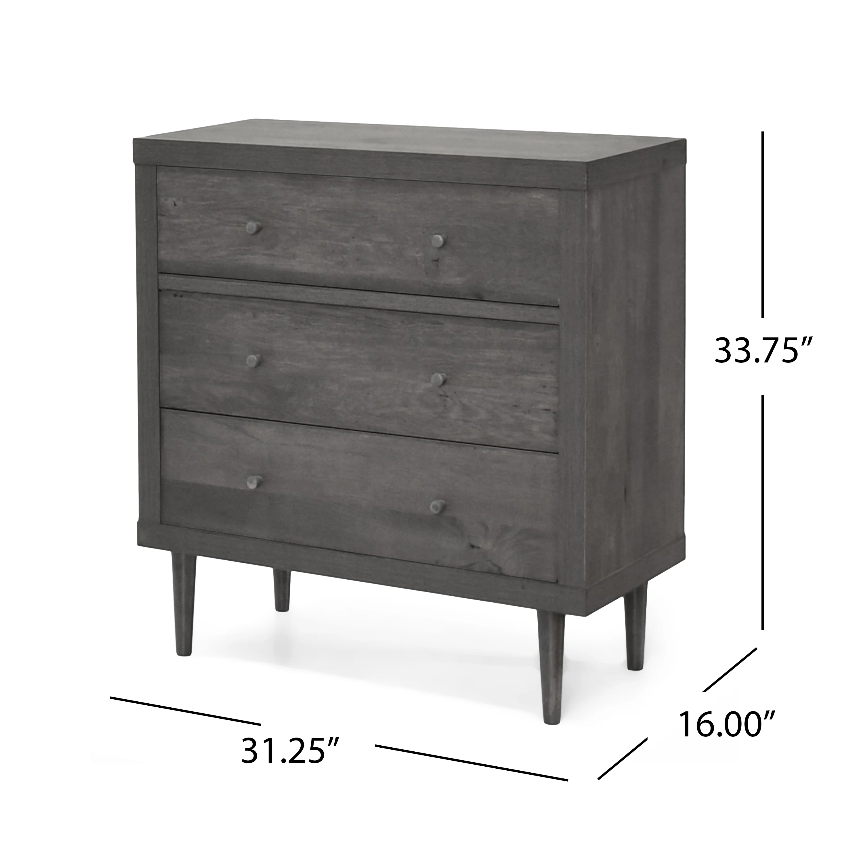 Farhart Mid Century Modern 3 Drawer Chest - furnishings