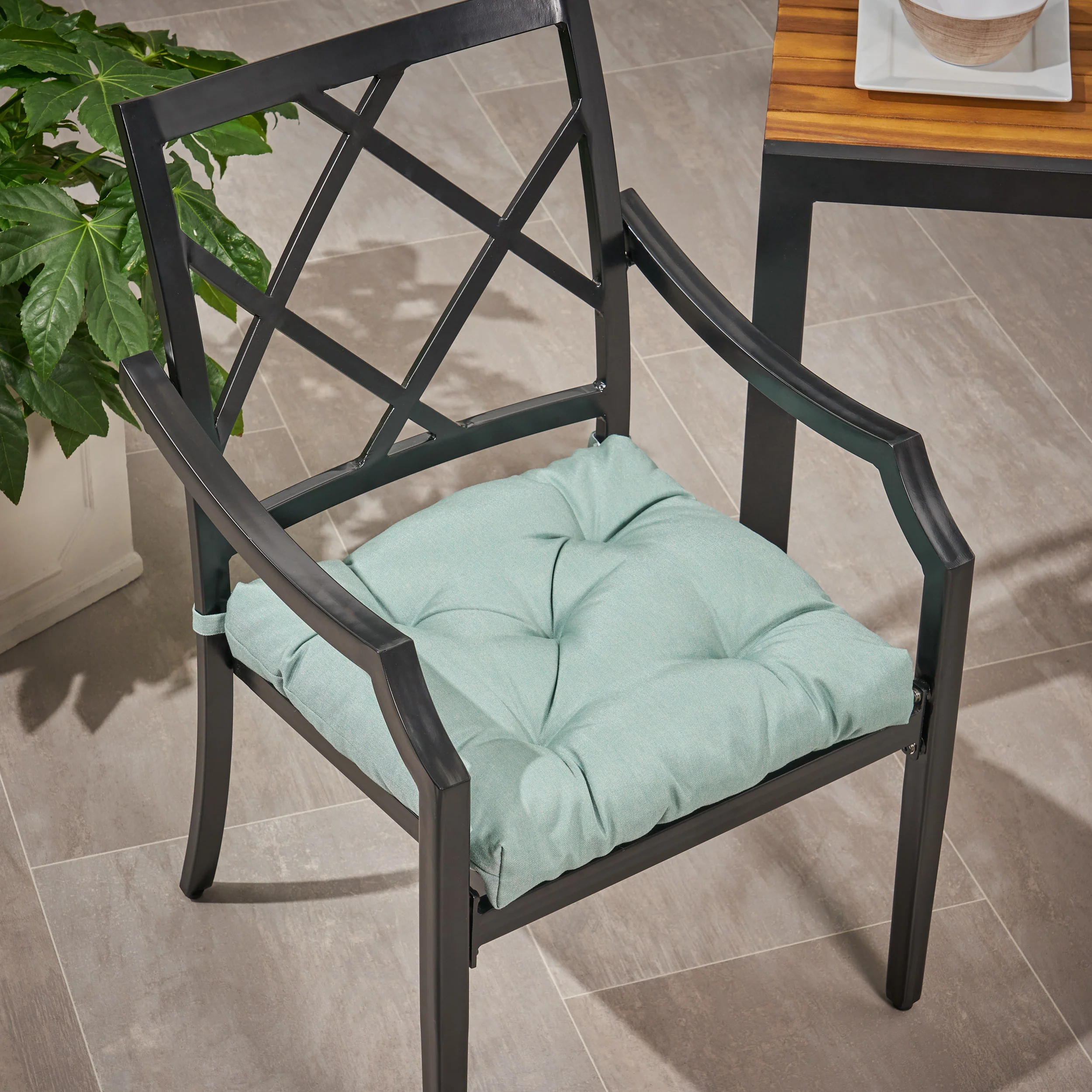 Selina Outdoor Fabric Classic Tufted Chair Cushion - furnishings