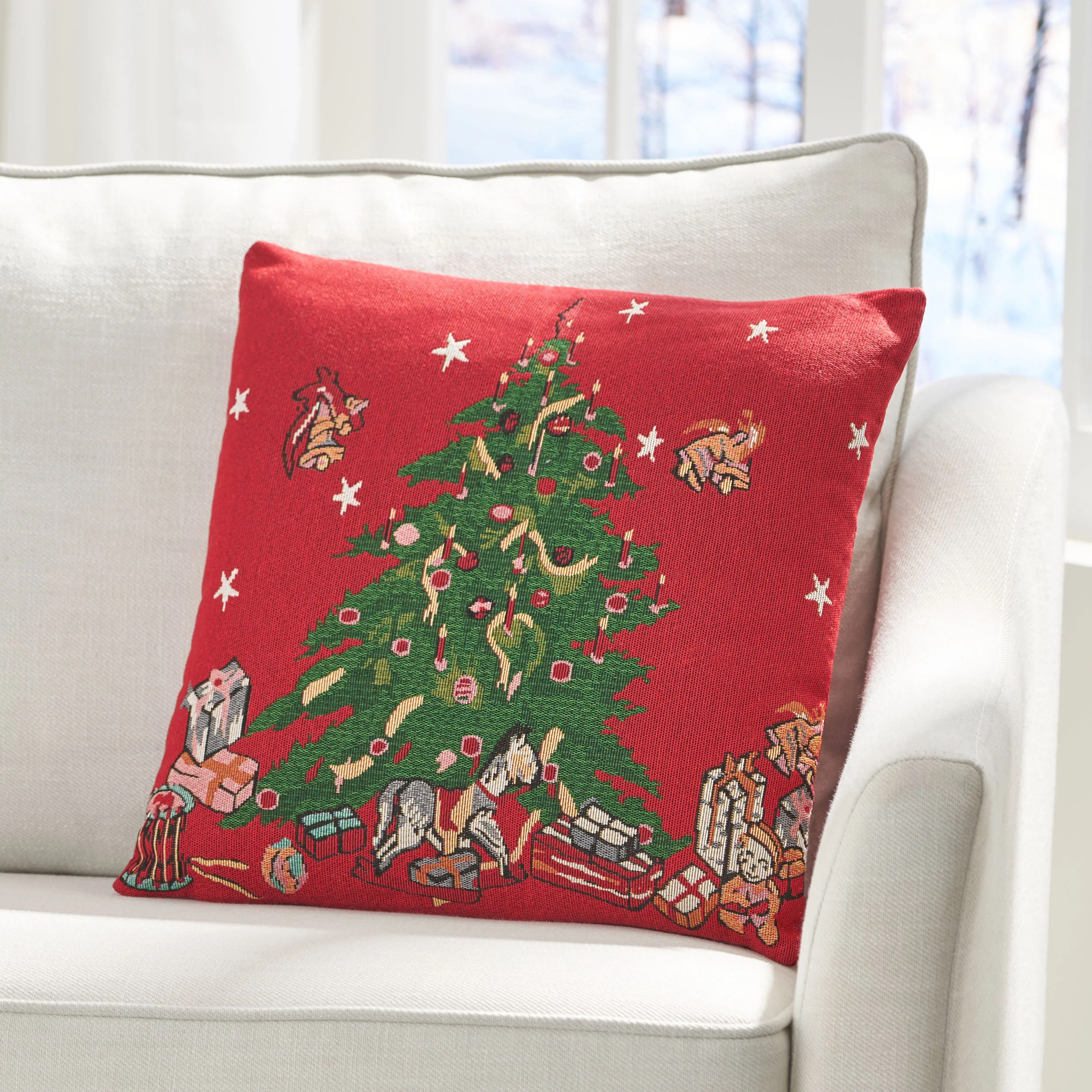 Benoit Modern Fabric Christmas Throw Pillow Cover - furnishings