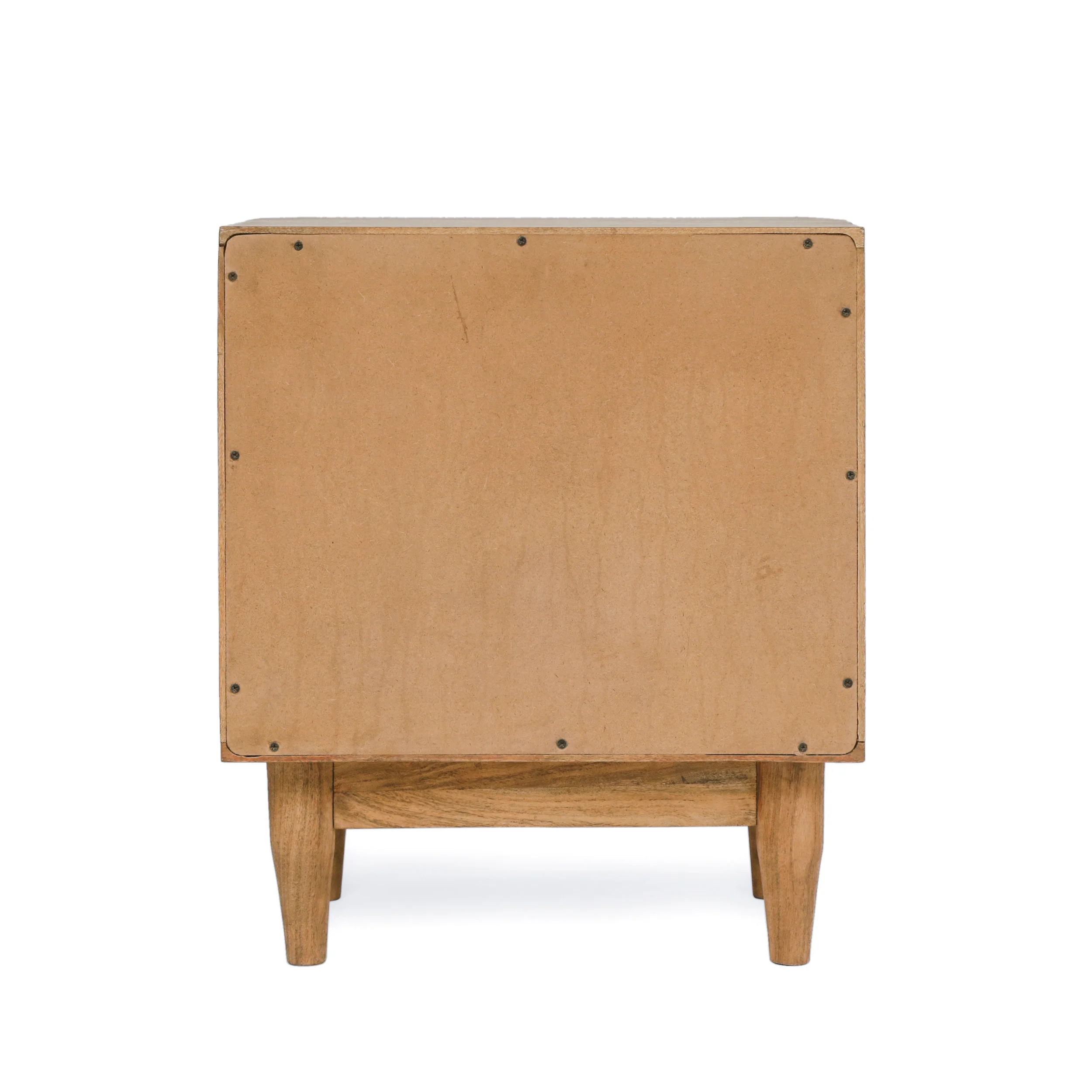 Cerny Rustic Handmade Wood and Cane Nightstand Cabinets, Set of 2, Natural - furnishings