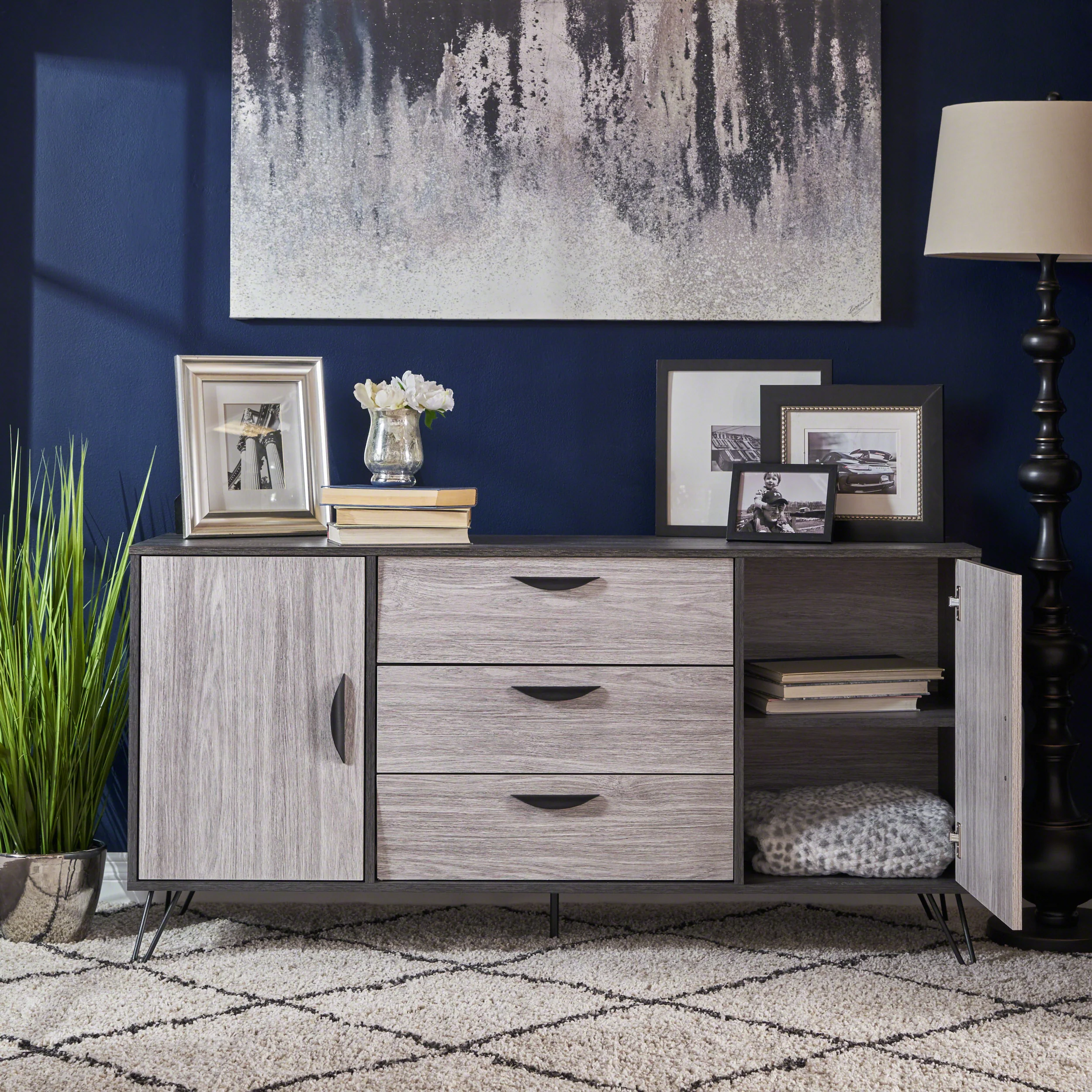 Vivian Mid Century Modern Cabinet - furnishings