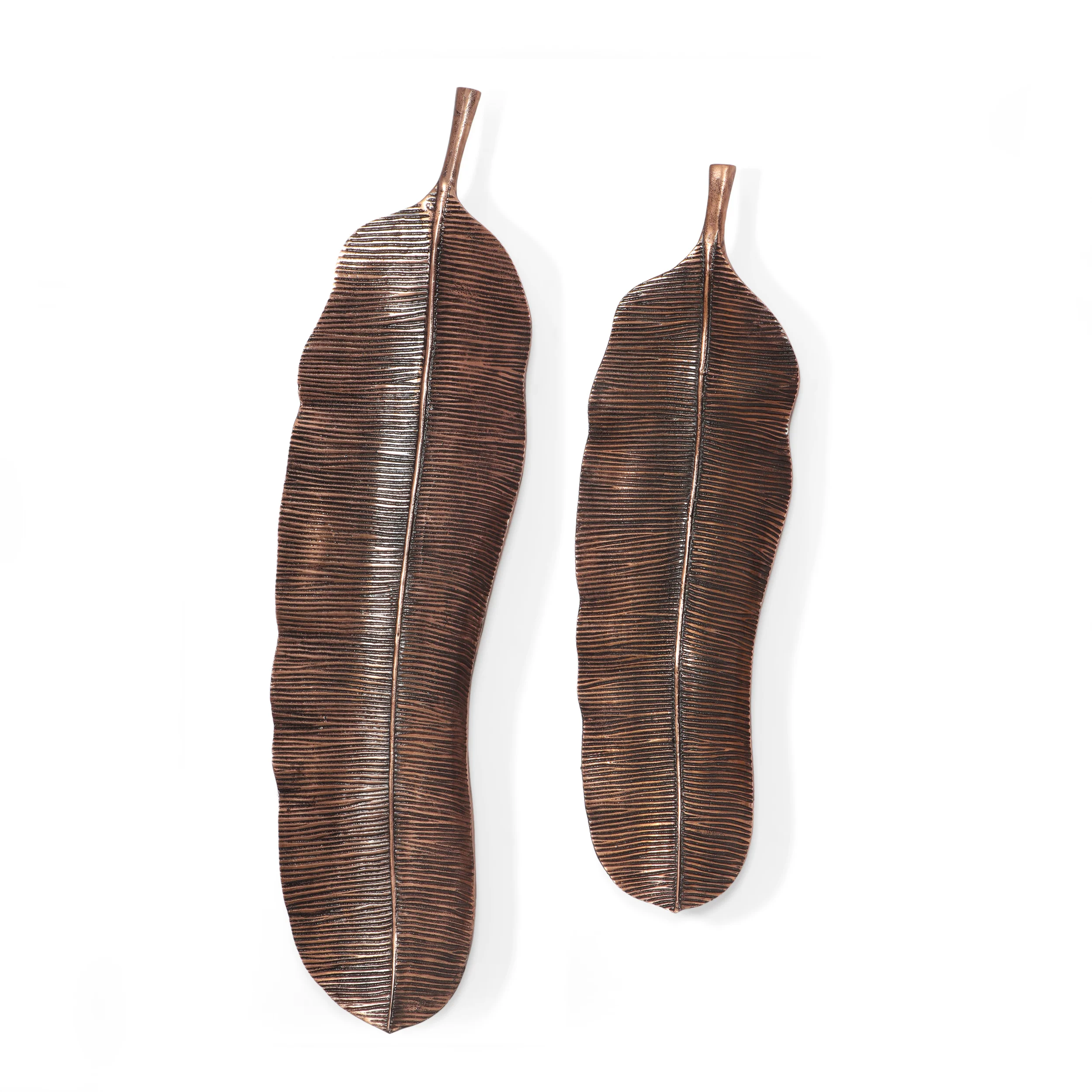 Cordele Handcrafted Aluminum Leaf Wall Decor Set - furnishings