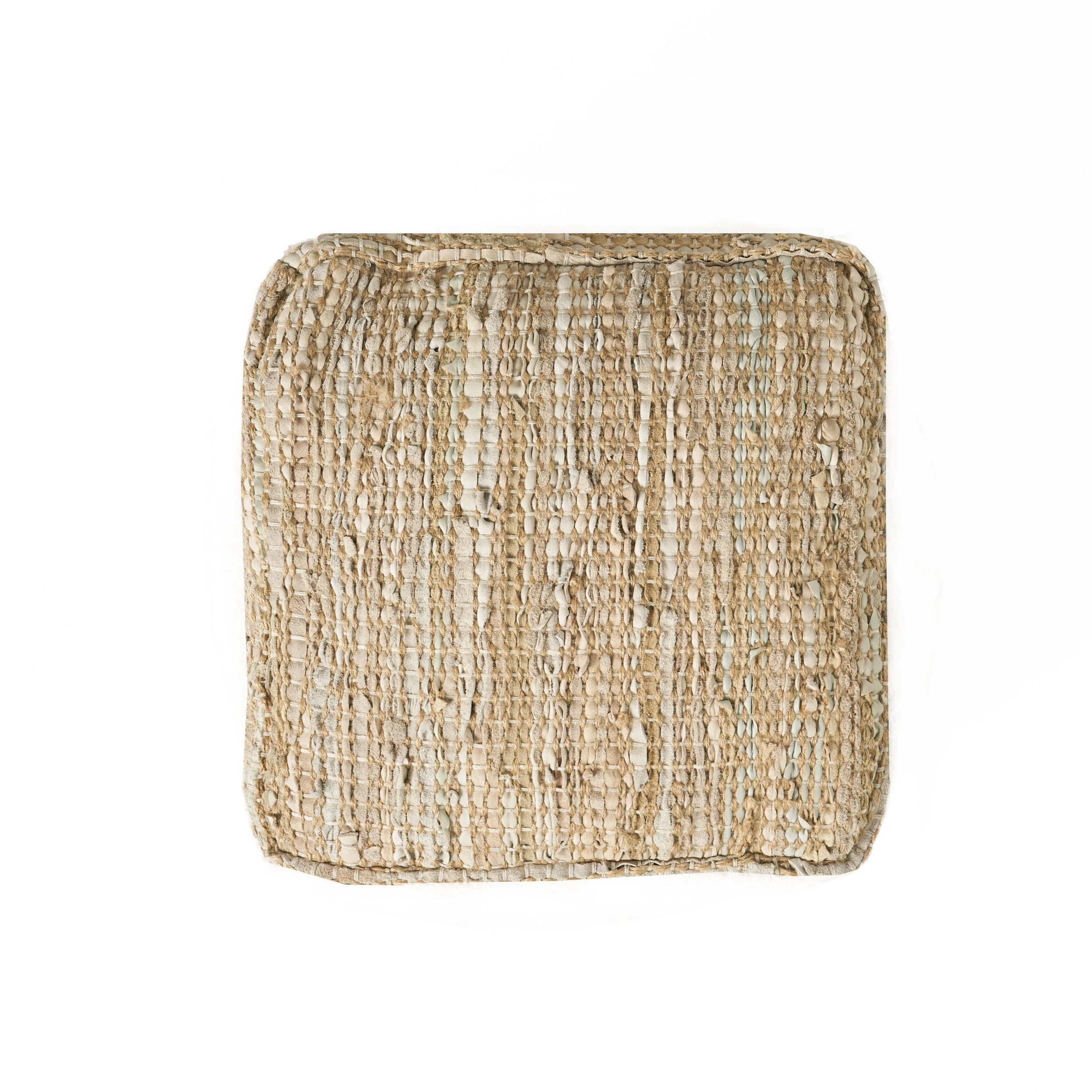 Glencoe Boho Handcrafted Fabric Cube Pouf - furnishings