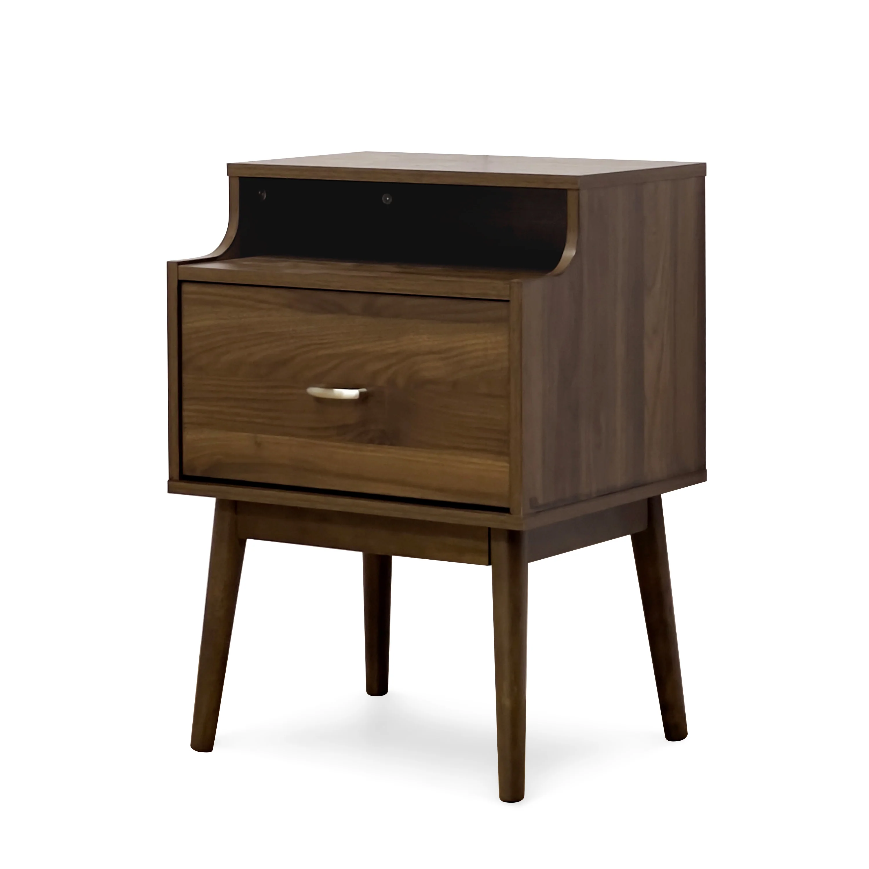 Wilbur Mid Century Modern Wooden Nightstand - furnishings