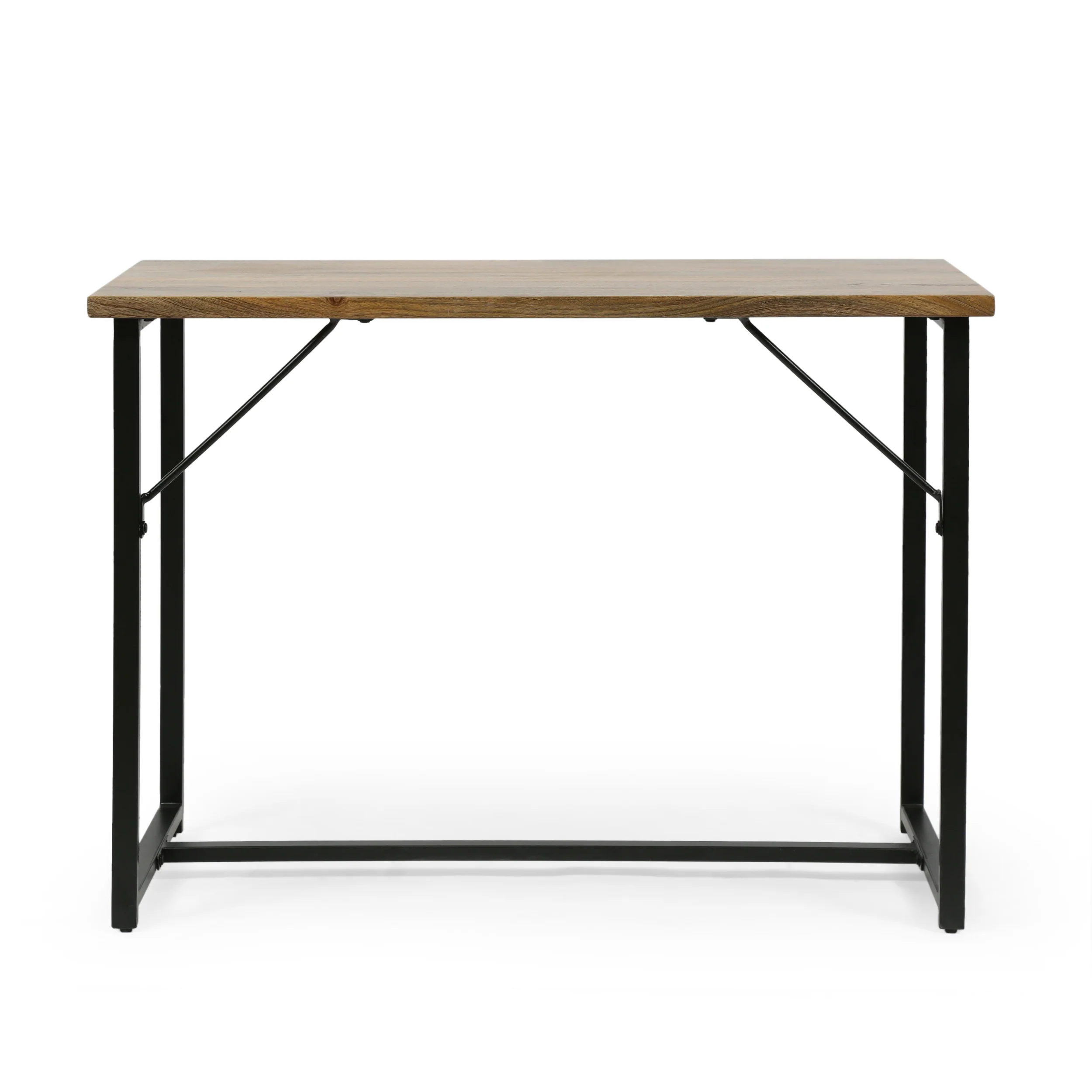 Addyston Modern Industrial Handmade Mango Wood Console Table, Honey Brown and Black - furnishings