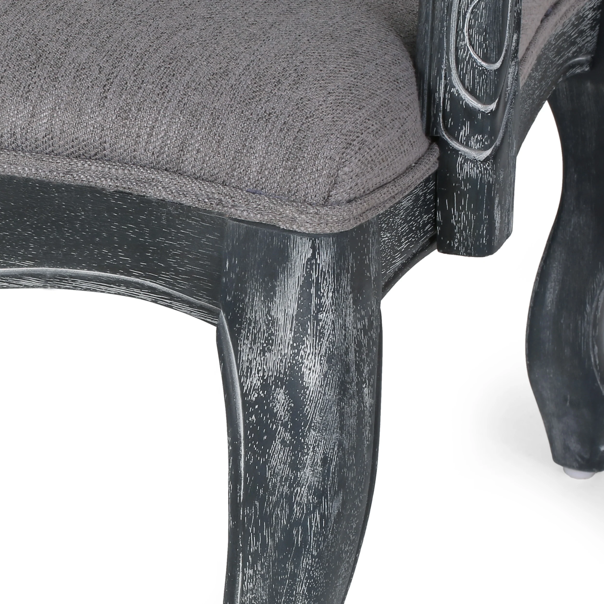 Biorn French Country Wood and Cane Upholstered Dining Armchair - furnishings