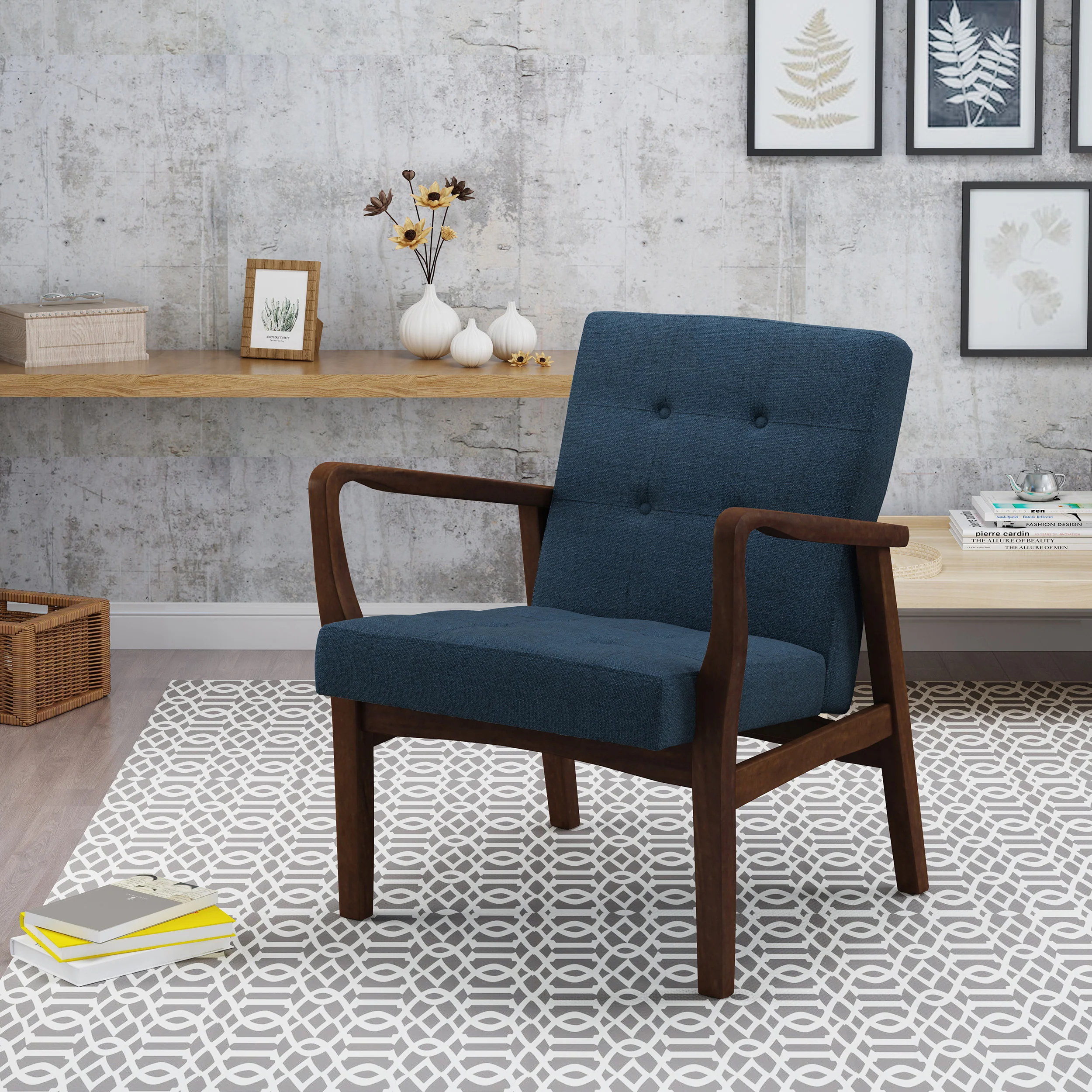 Gunther French-Style Contemporary Fabric Club Chair - furnishings
