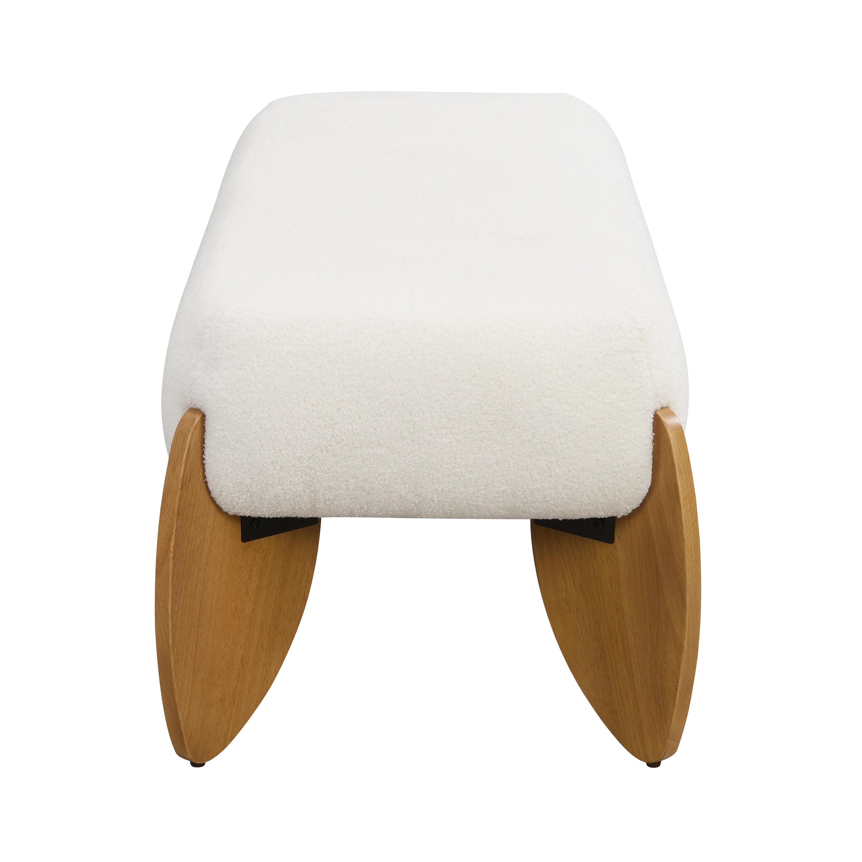 Sorena Modern Upholstered Loop Yarn Ottoman, Solid Wood - furnishings