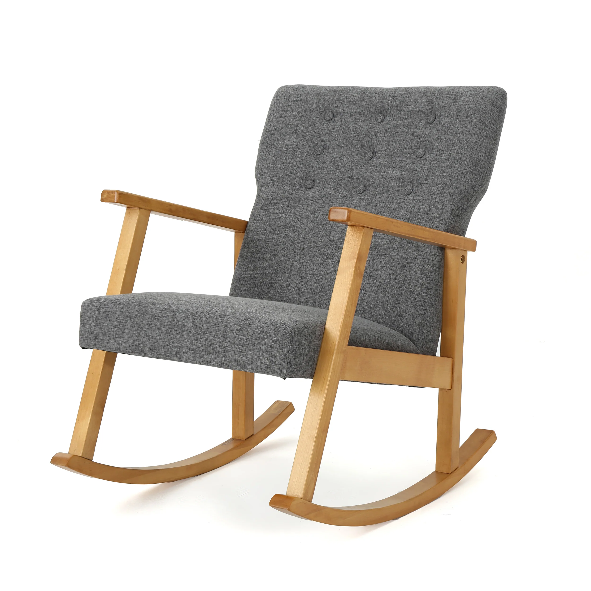 Hank Mid Century Modern Fabric Rocking Chair - furnishings
