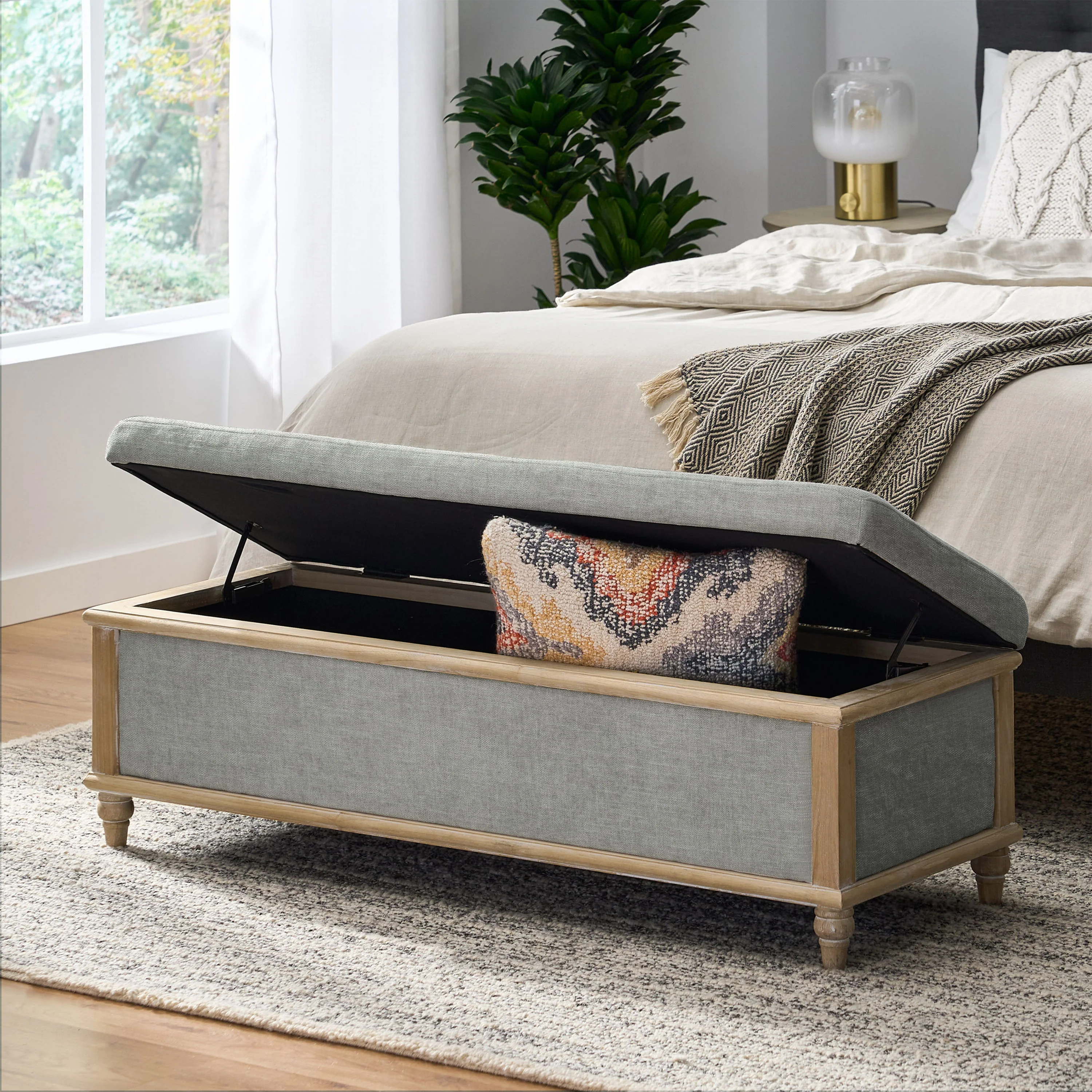 Osgood White Storage Ottoman - furnishings