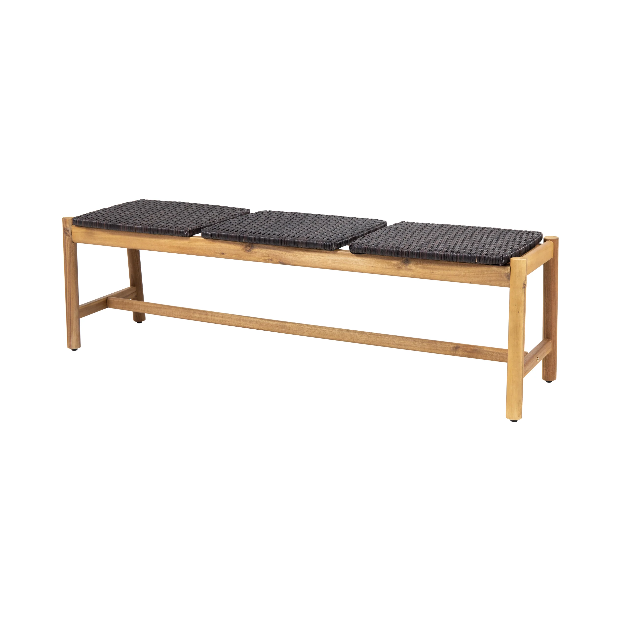 Erick Outdoor 3 Seater Wicker Bench - furnishings
