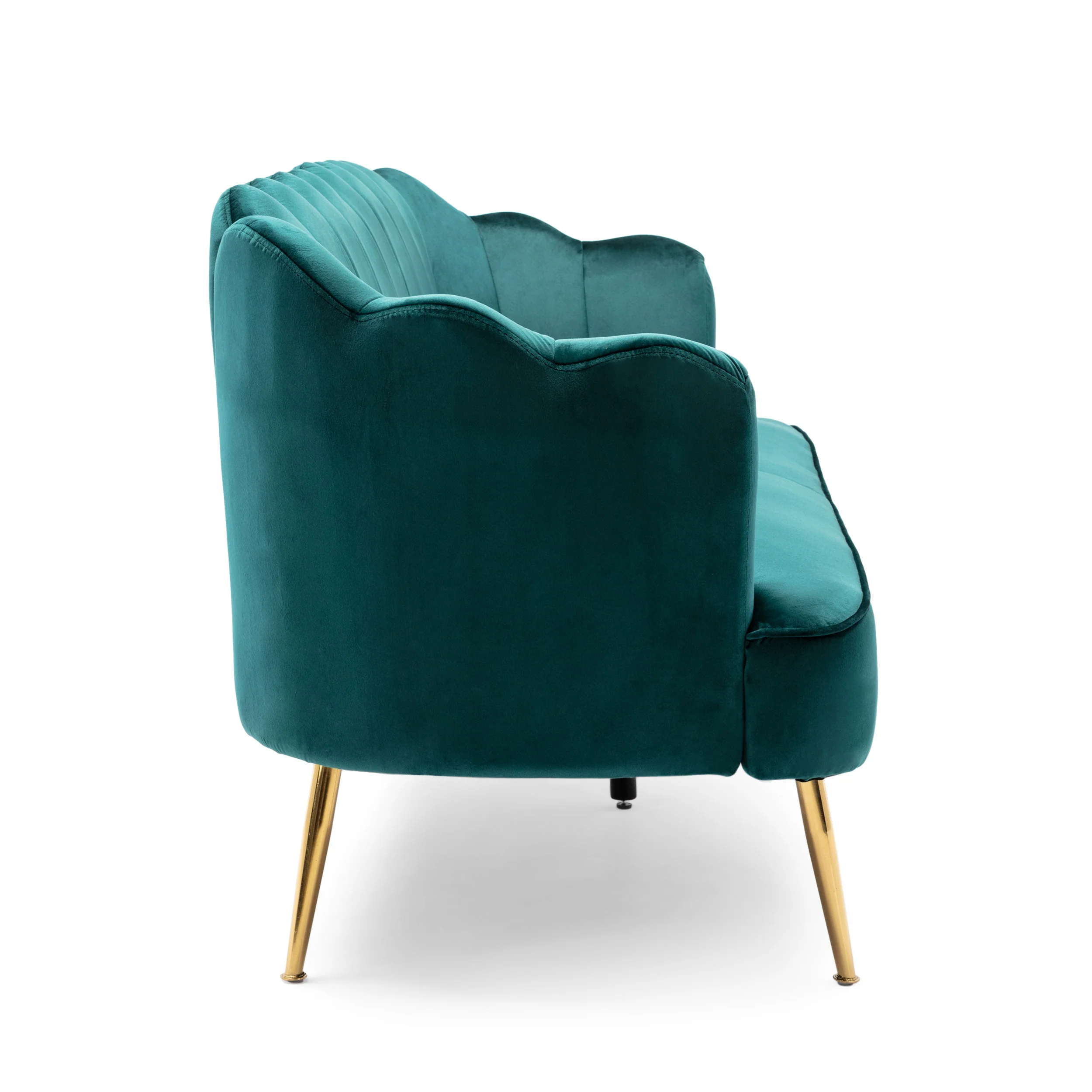 Ohnstad Modern Glam Velvet Channel Stitch 3 Seater Shell Sofa - furnishings