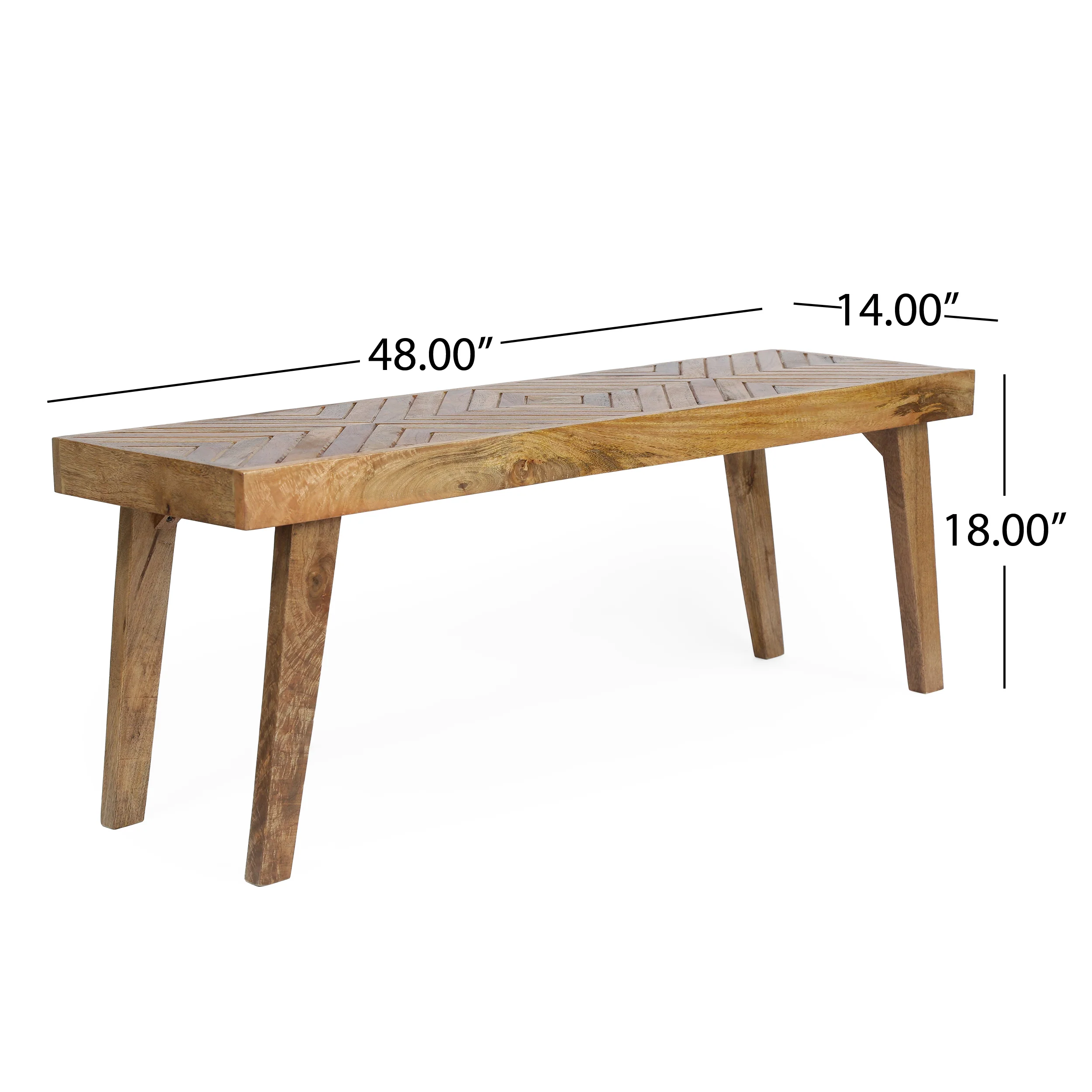Hawley Handcrafted Boho Mango Wood Bench - furnishings