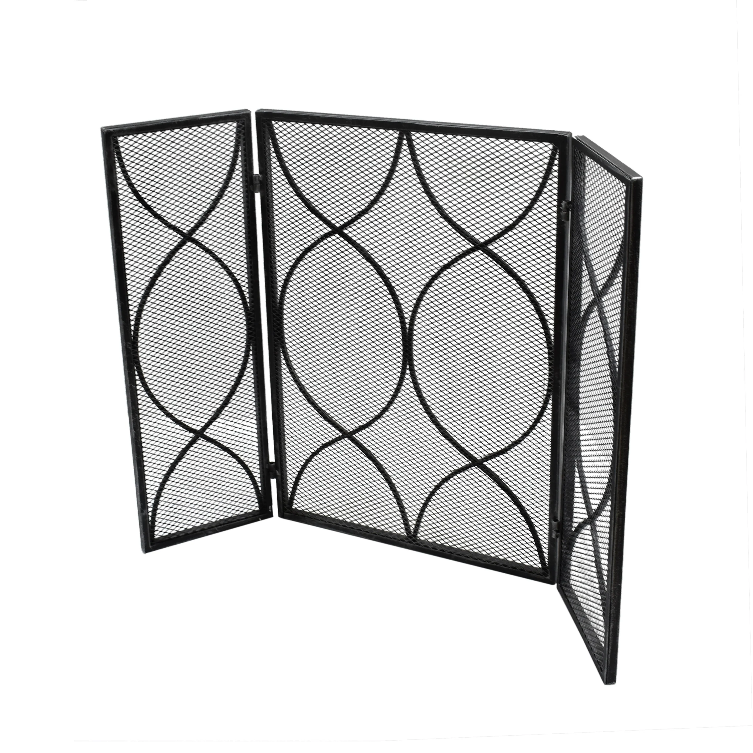 Laylah Modern Three Panel Iron Firescreen - furnishings