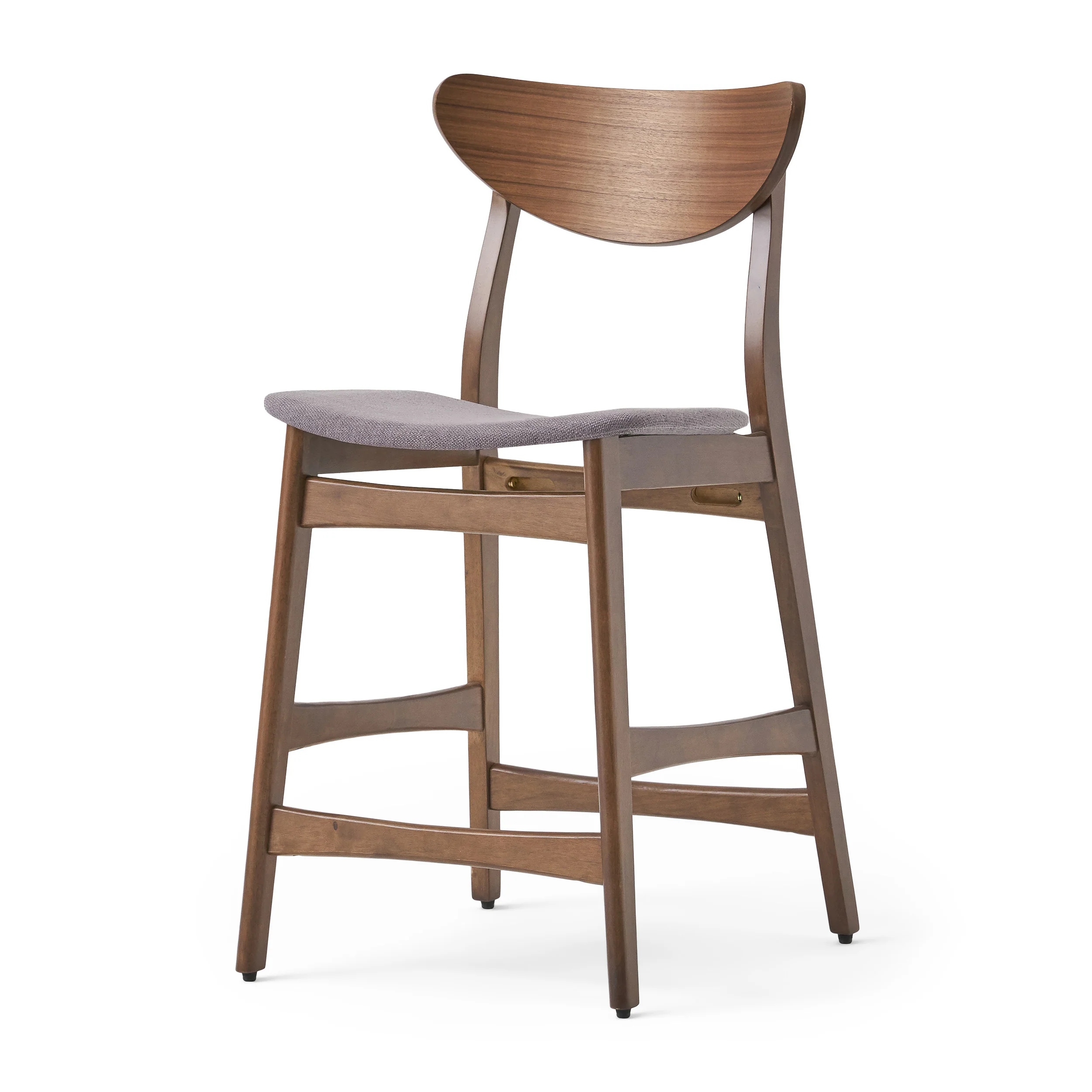 Molle Walnut Finish Mid-Century Modern 24-Inch Counter Stools (Set of 2) - furnishings