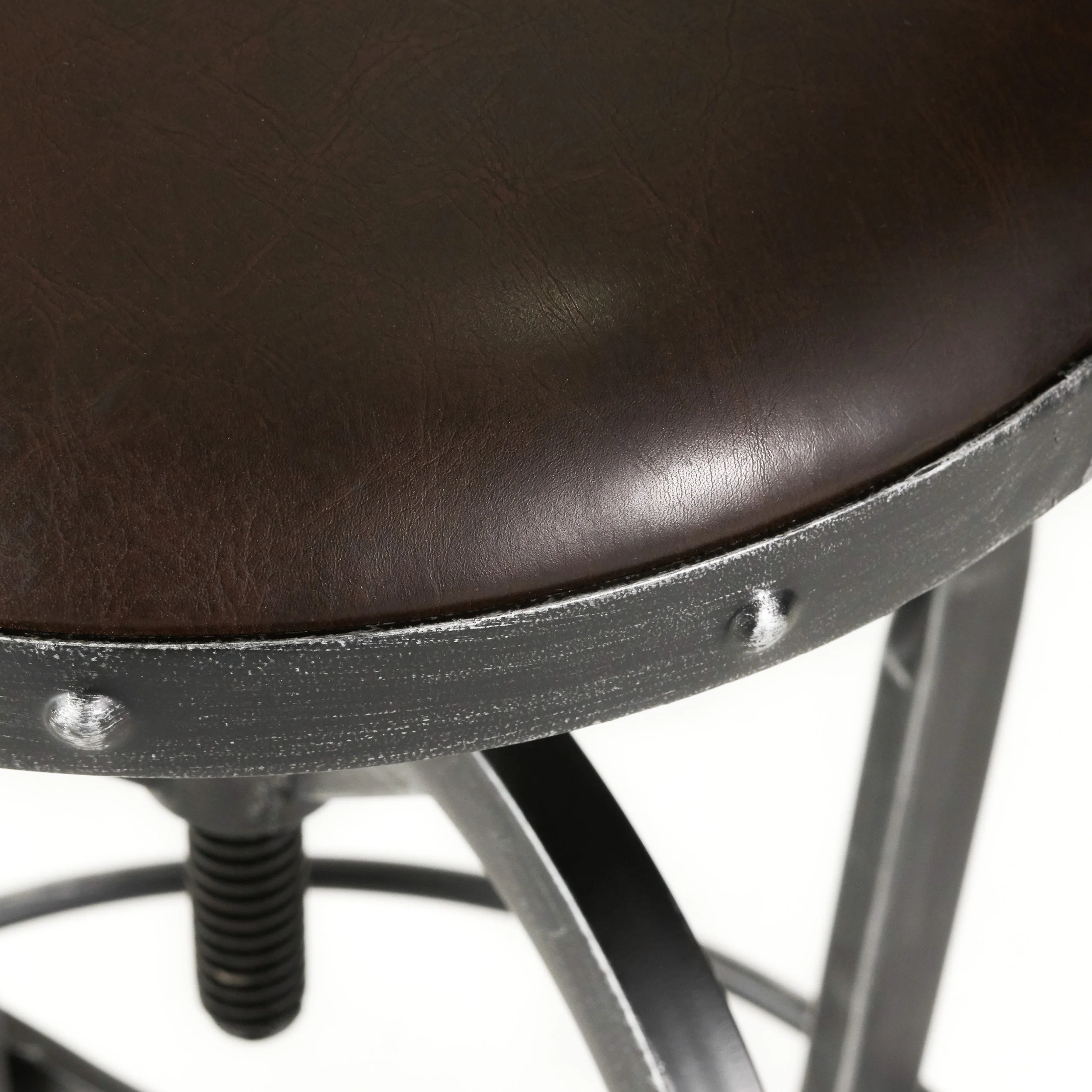 Dempsey Brown Convex Swivel Adjustable Bar Stool - furnishings