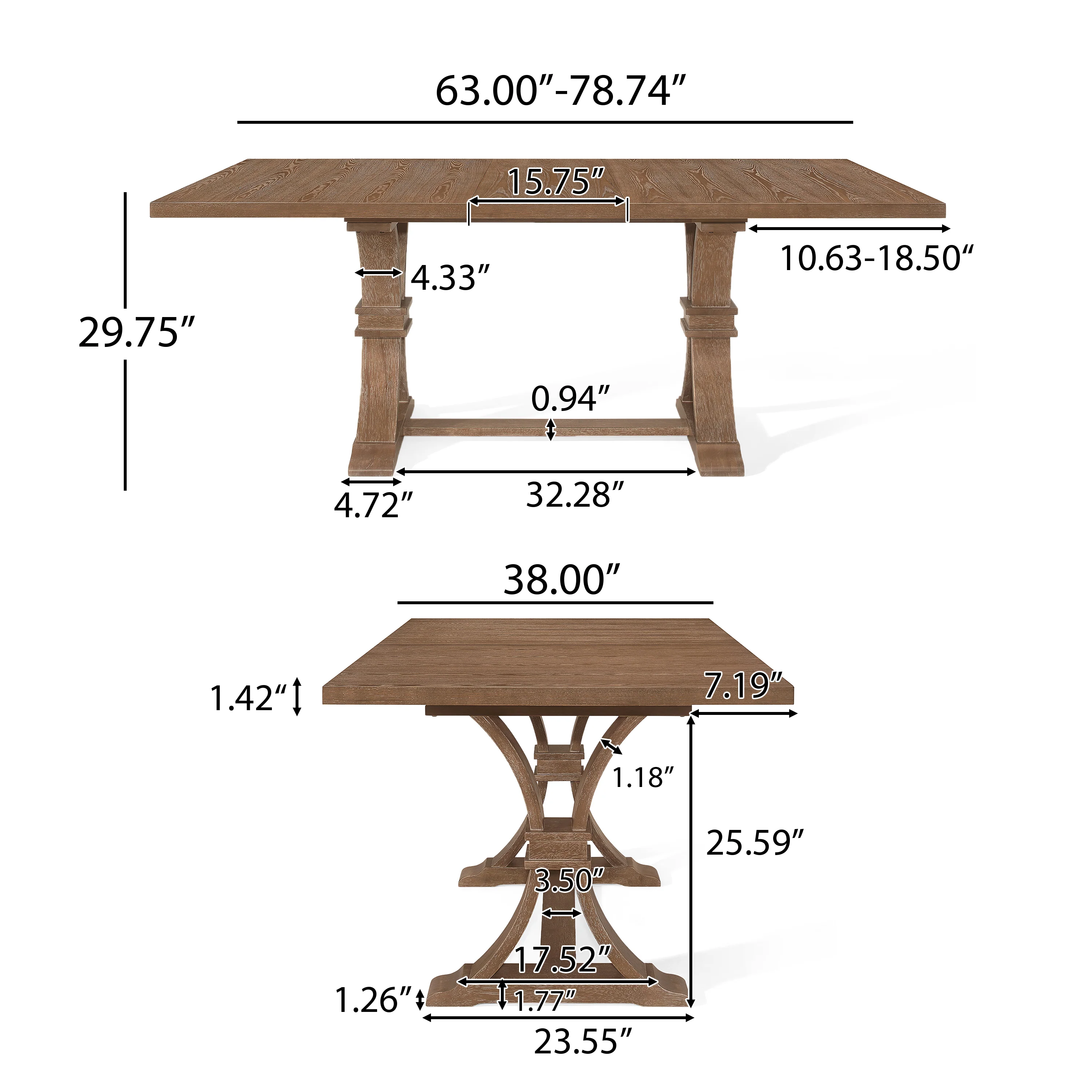 Aisenbrey French Country Fabric Upholstered Wood 7 Piece Expandable Dining Set - furnishings