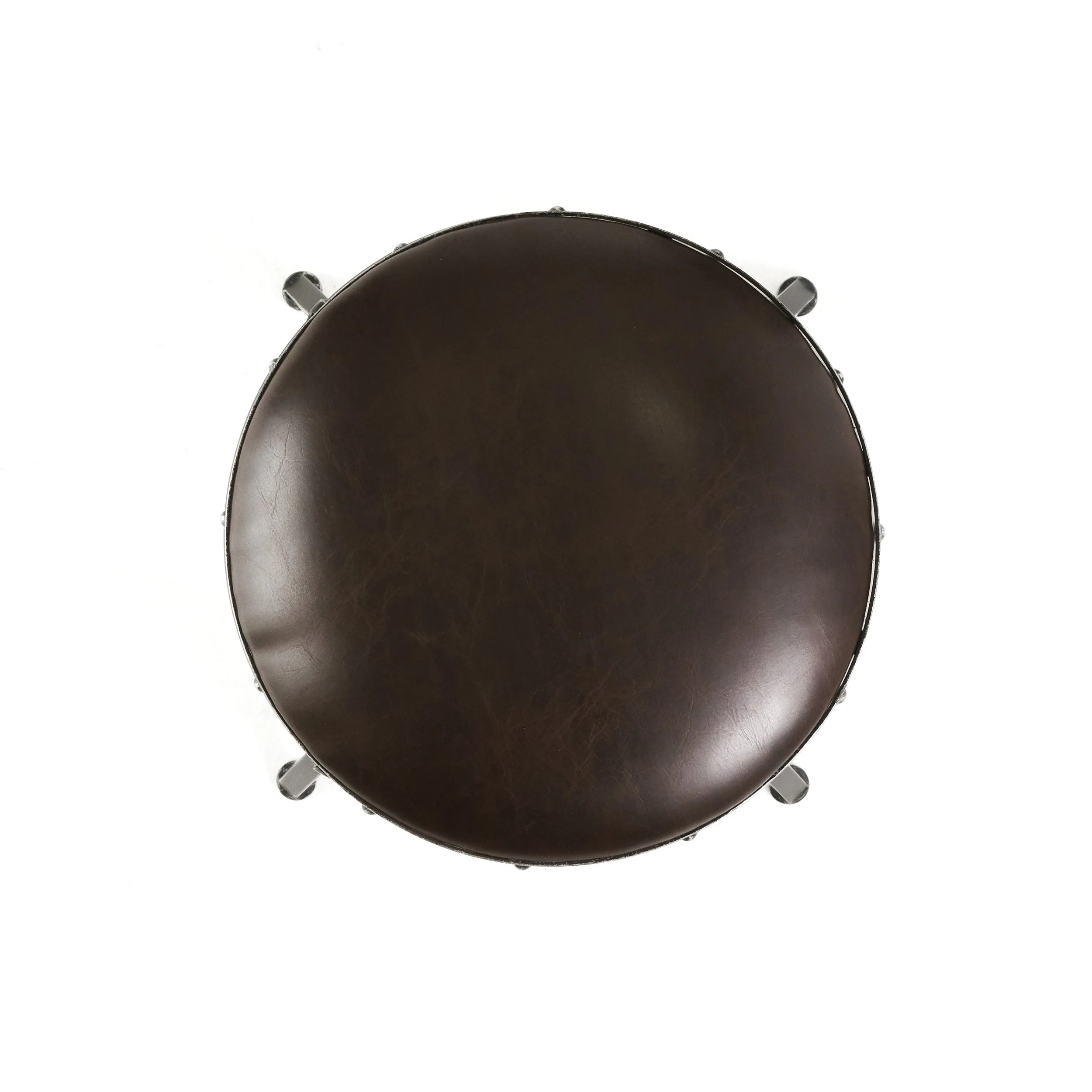 Dempsey Brown Convex Swivel Adjustable Bar Stool - furnishings