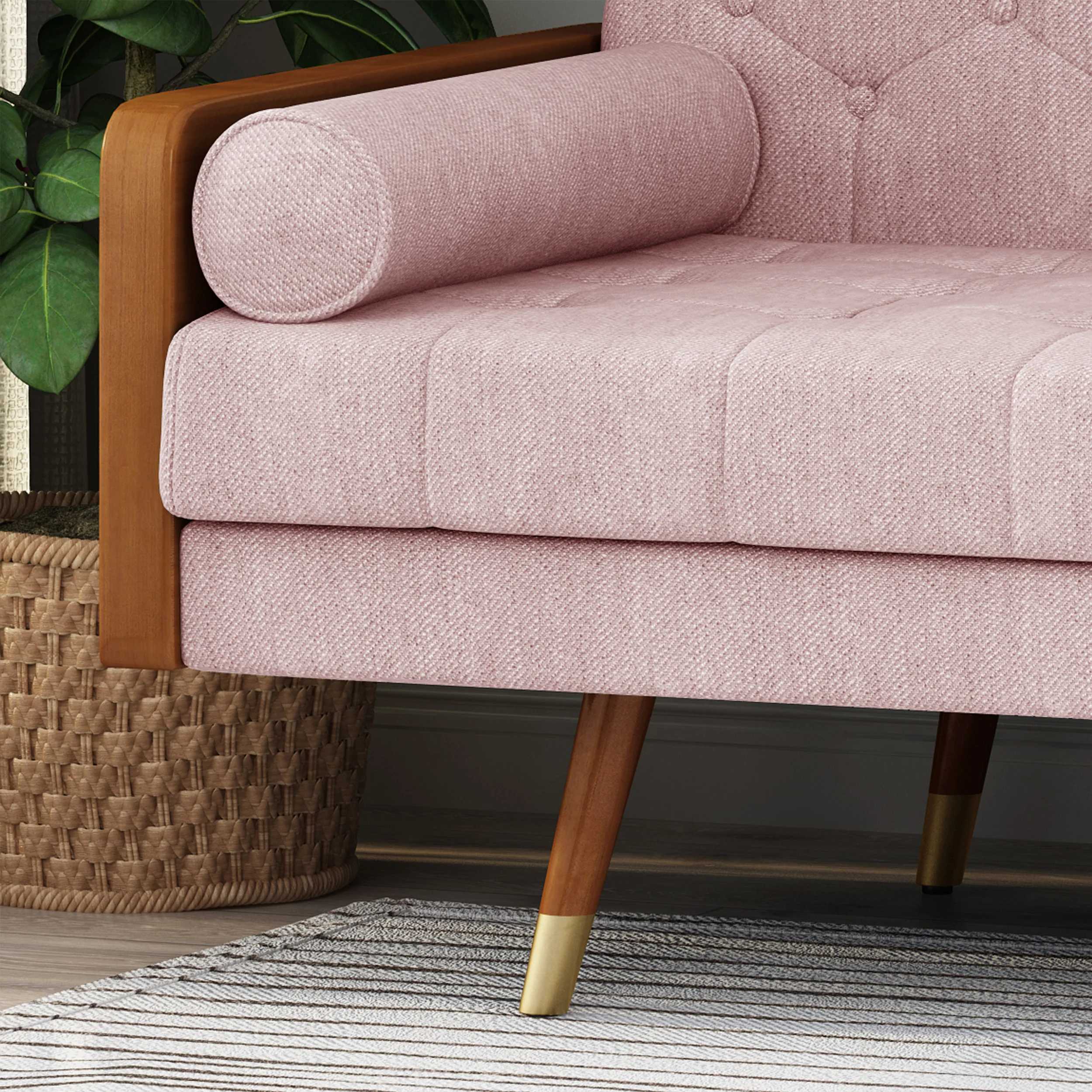 Aidan Mid Century Modern Tufted Fabric Sofa - furnishings