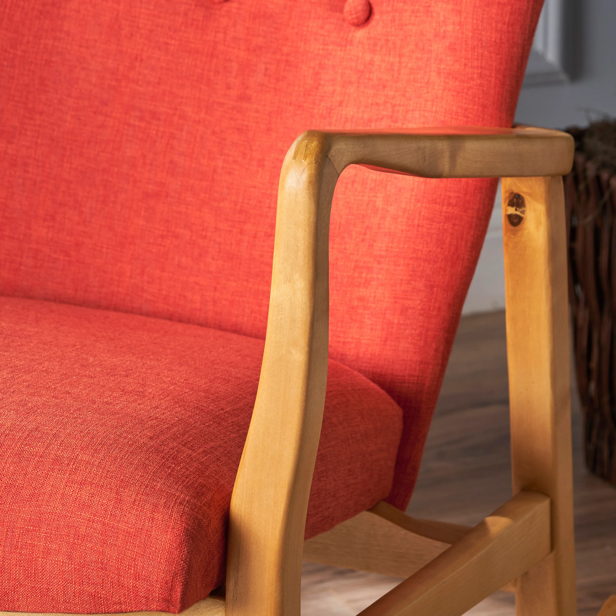 Collin Mid Century Fabric Rocking Chair - furnishings