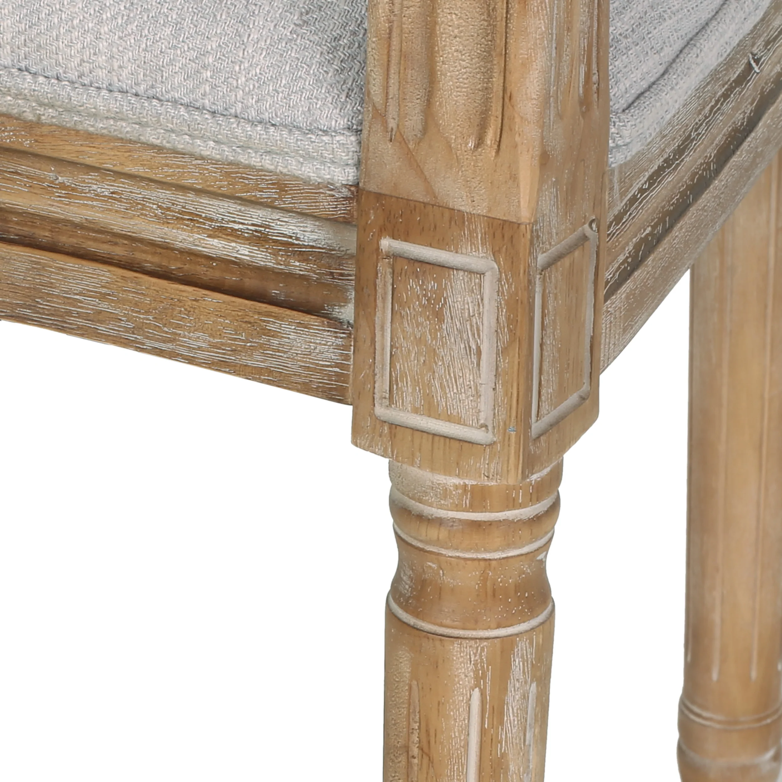 Comisky French Country Fabric Upholstered Wood Expandable 7 Piece Dining Set - furnishings