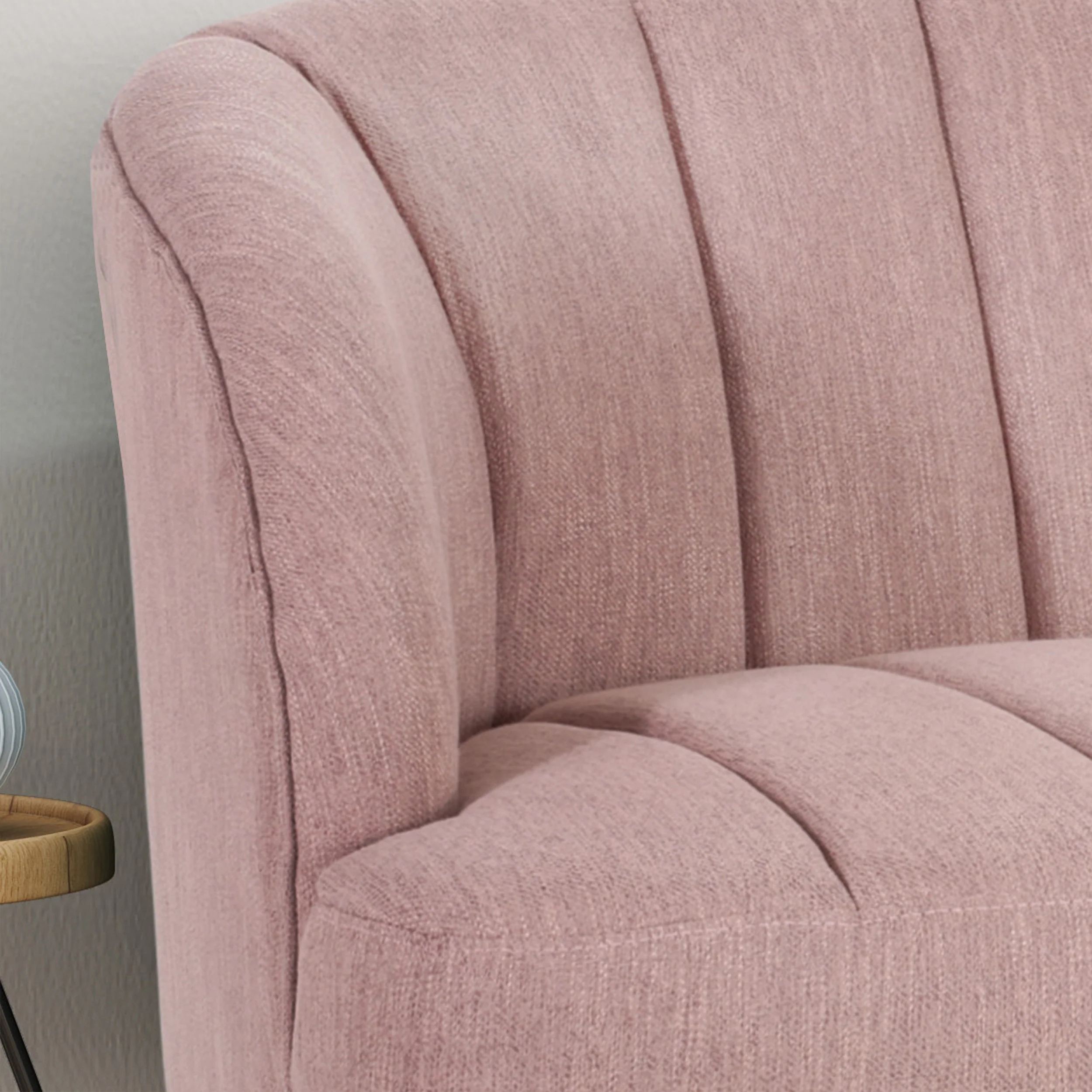 Kyra Modern Fabric Settee with Hairpin Legs - furnishings