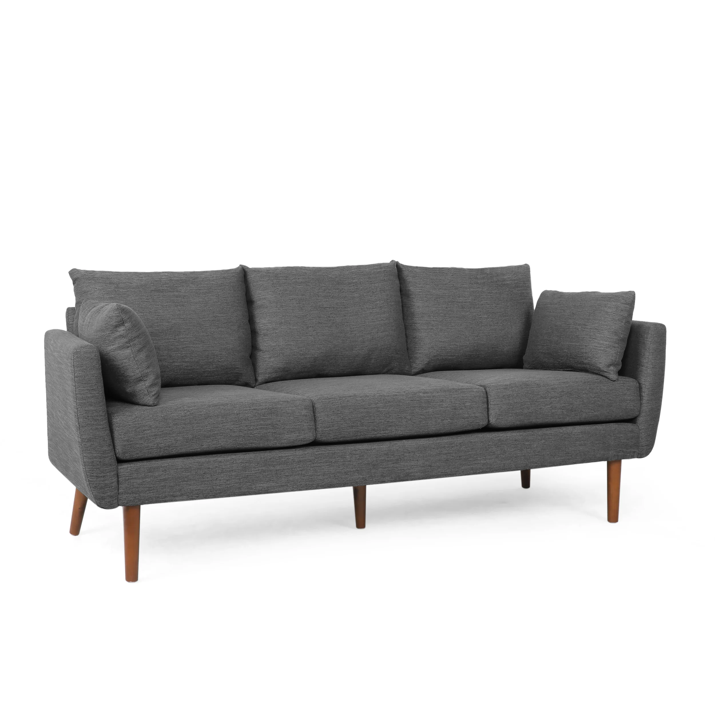 Wadleigh Contemporary Fabric Pillow Back 3 Seater Sofa - furnishings