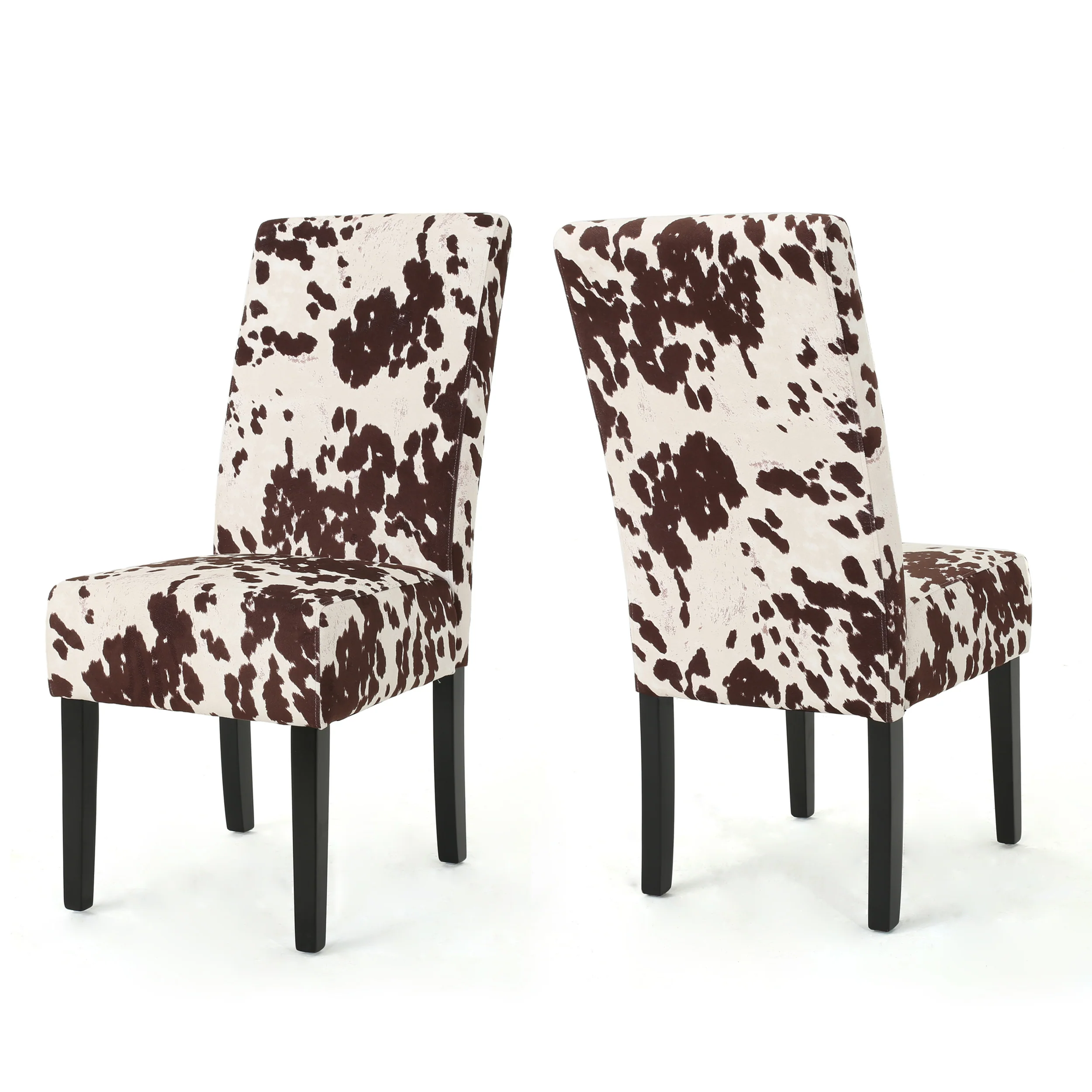 Pergatta Contemporary Milk Cow New Velvet Dining Chair (Set of 2) - furnishings