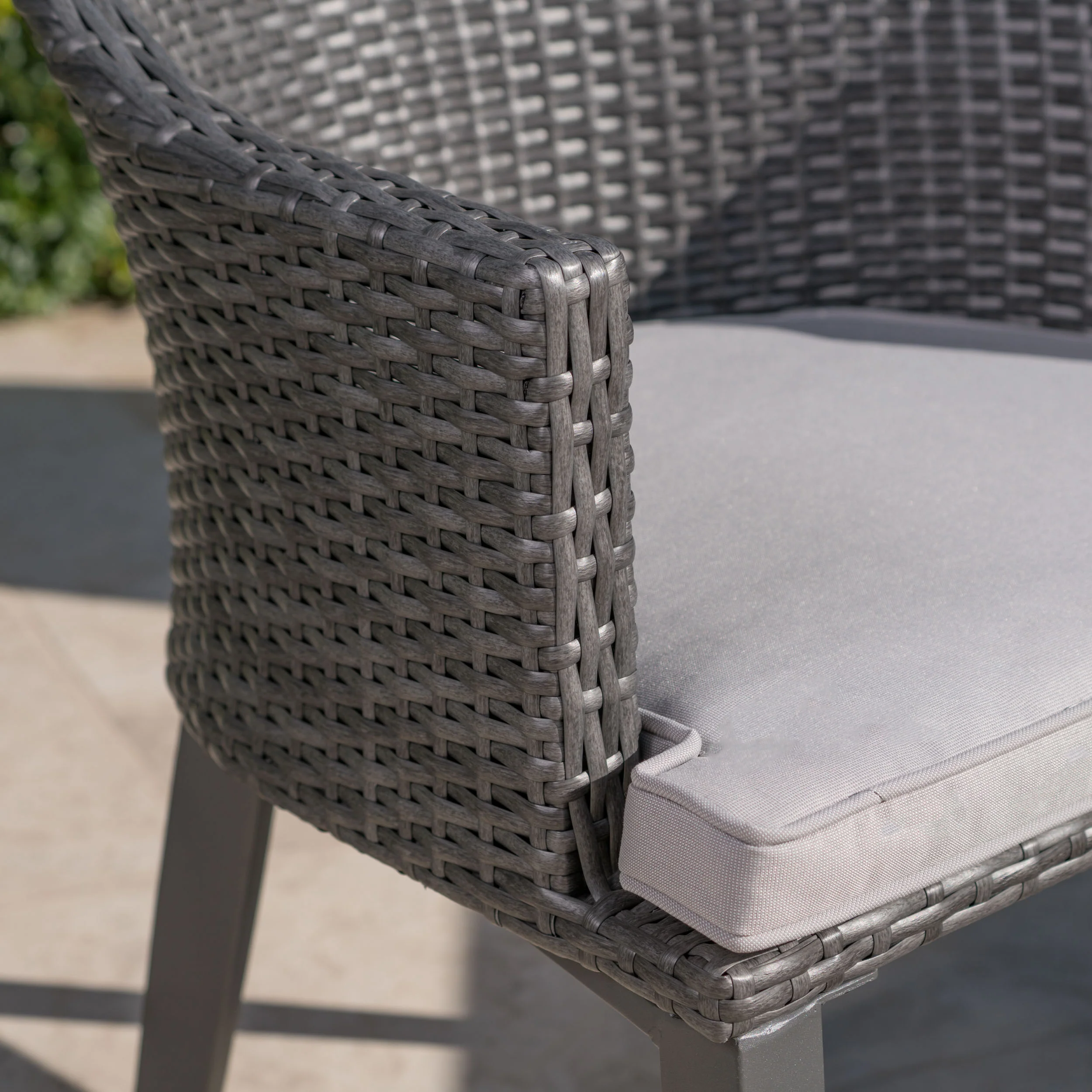Bheleso Outdoor 9 Piece Wicker Dining Set with Light Water Resistant Cushions - furnishings
