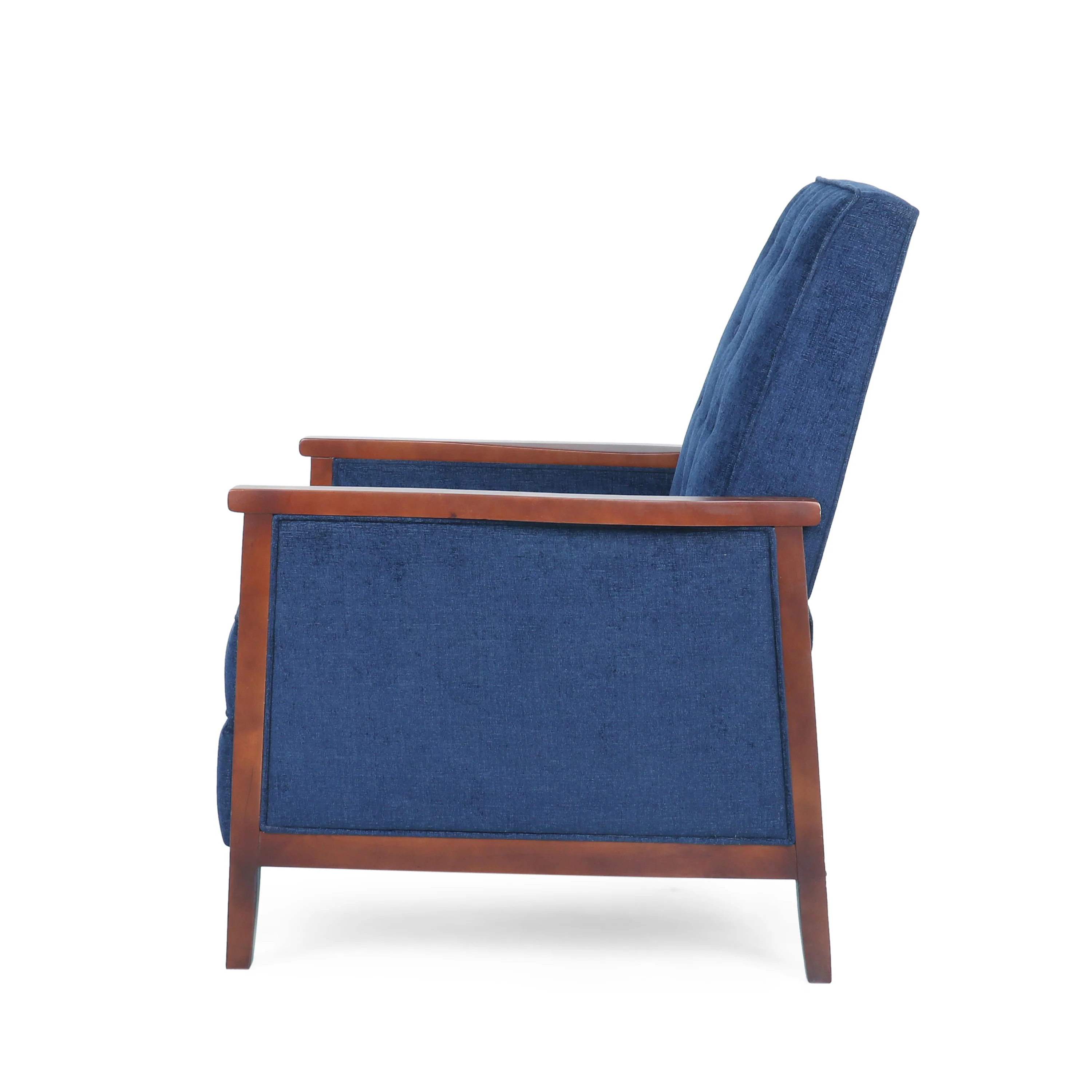 Albatros Mid Century Modern Fabric Tufted Wood Pushback Recliner - furnishings