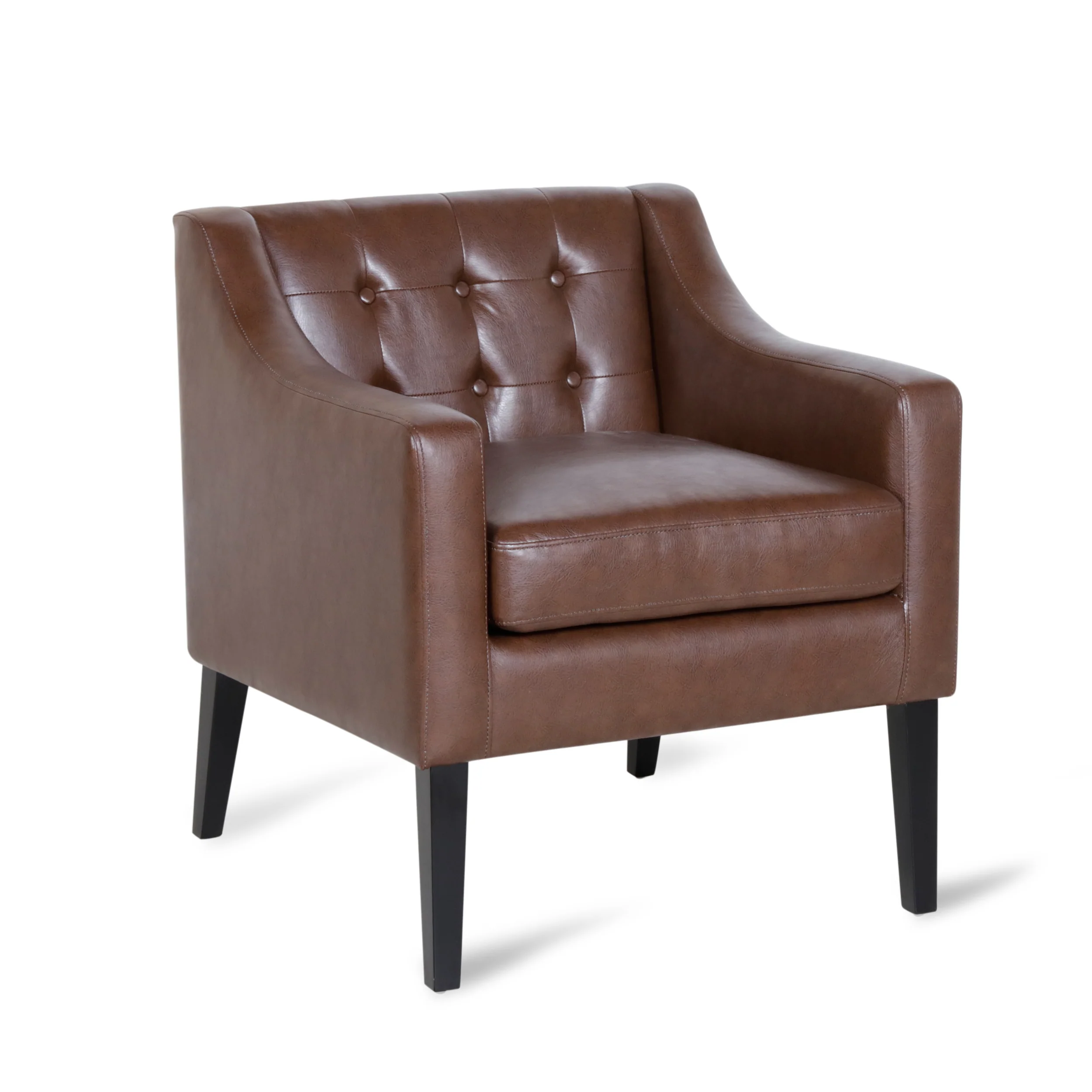 Aragon Contemporary Faux Leather Tufted Accent Chair - furnishings