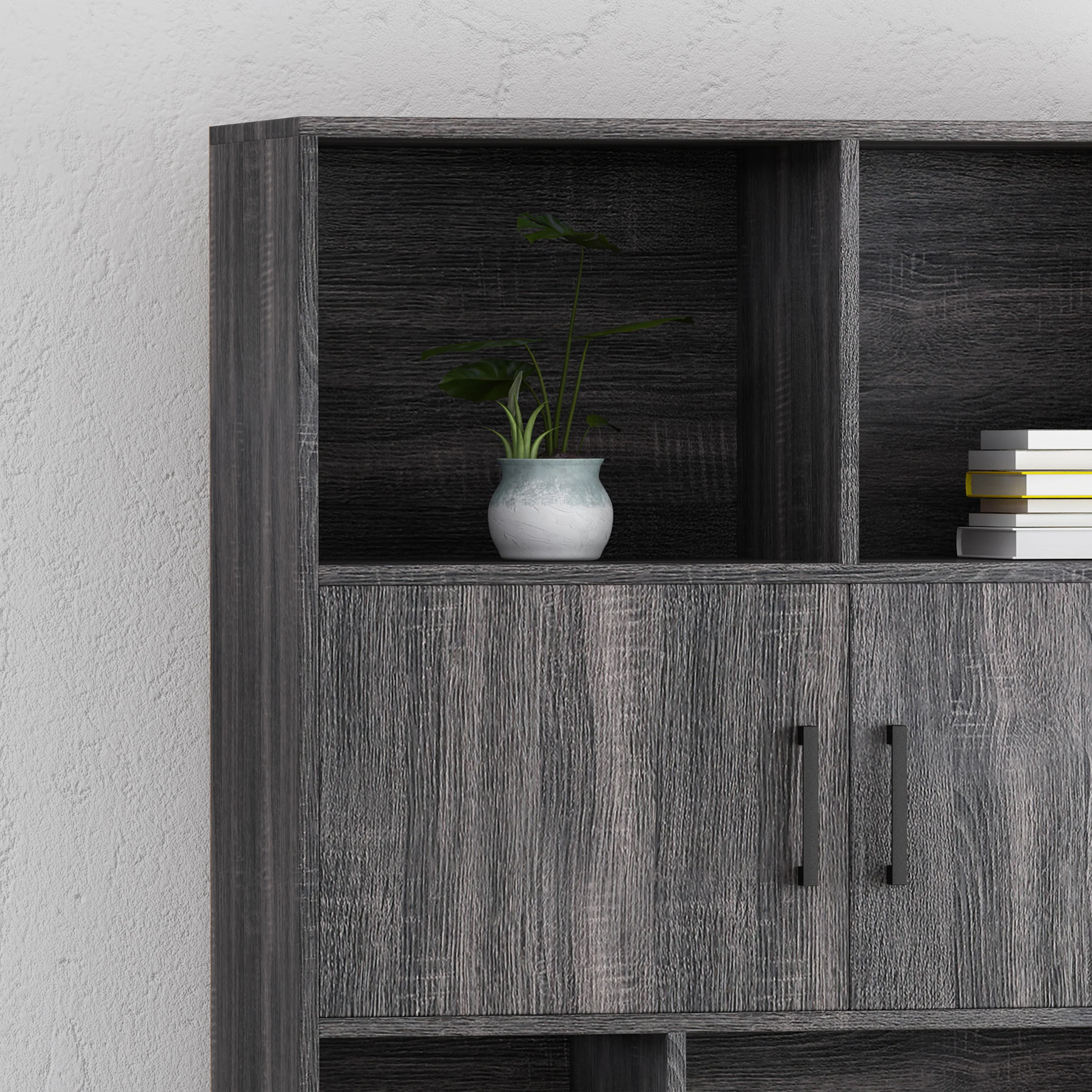 Elon Bookcase With Storage Cabinet & Drawer - furnishings