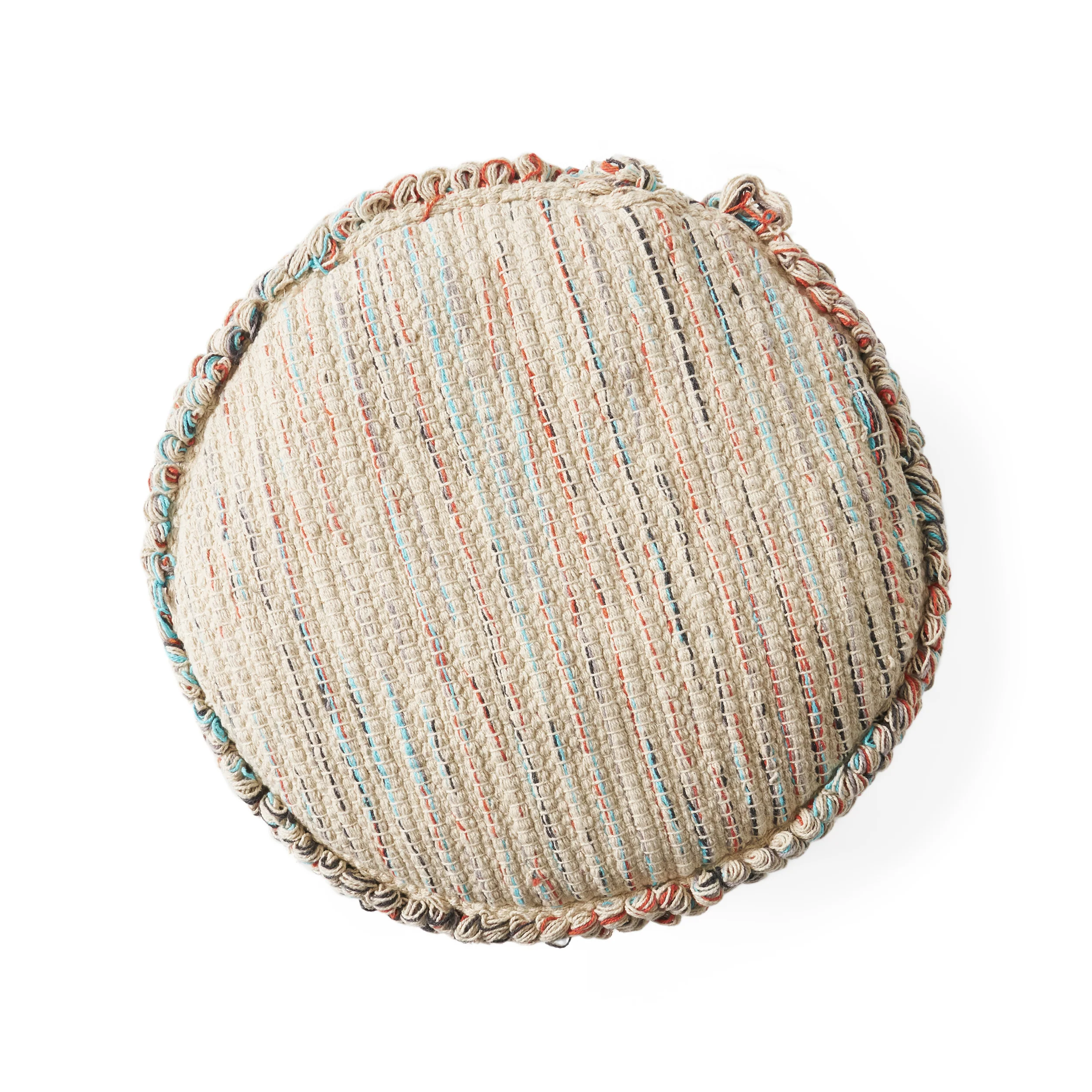 Mikai Boho Fabric Cylinder Pouf - furnishings