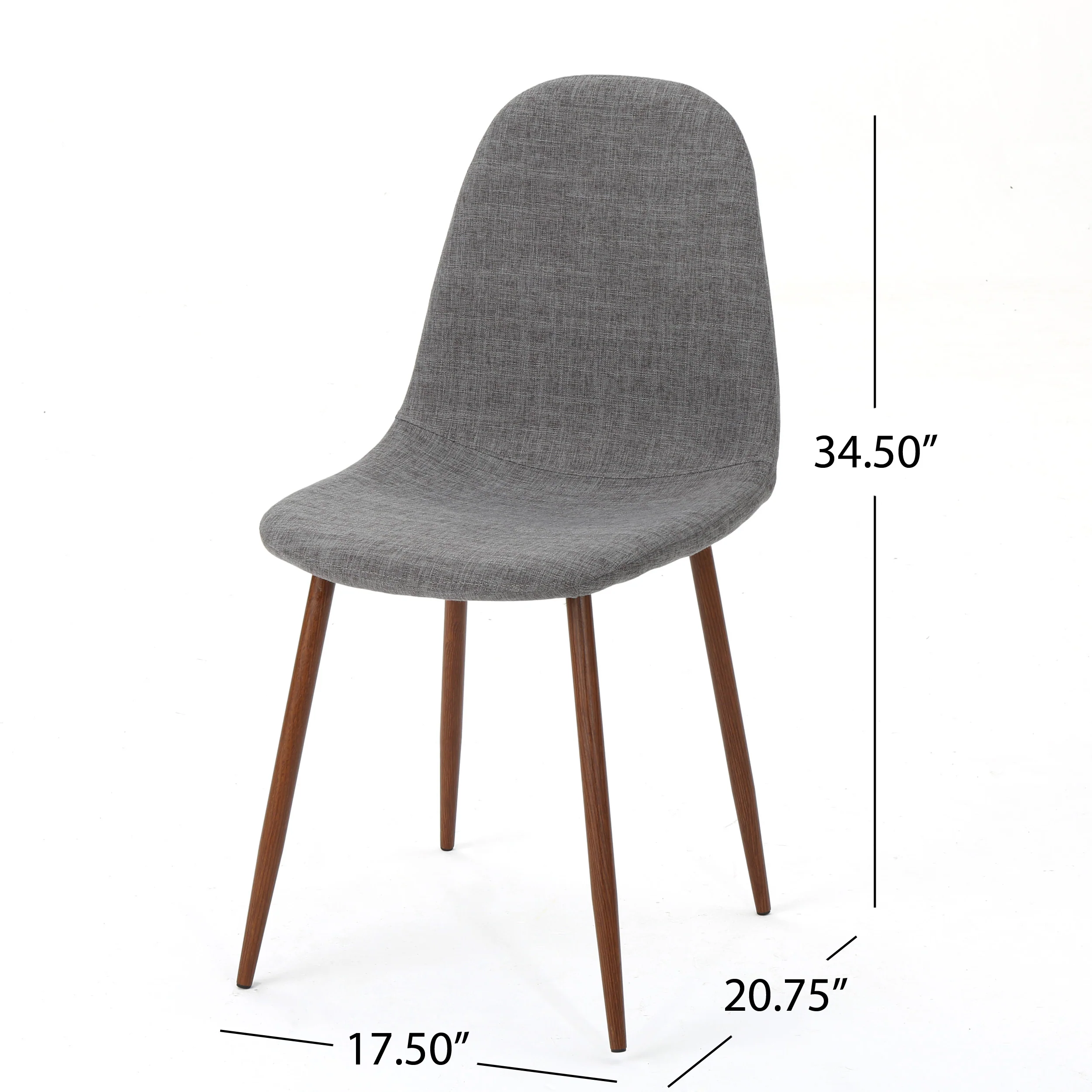Resta Mid Century Fabric Dining Chairs with Wood Finished Metal Legs (Set of 2) - furnishings