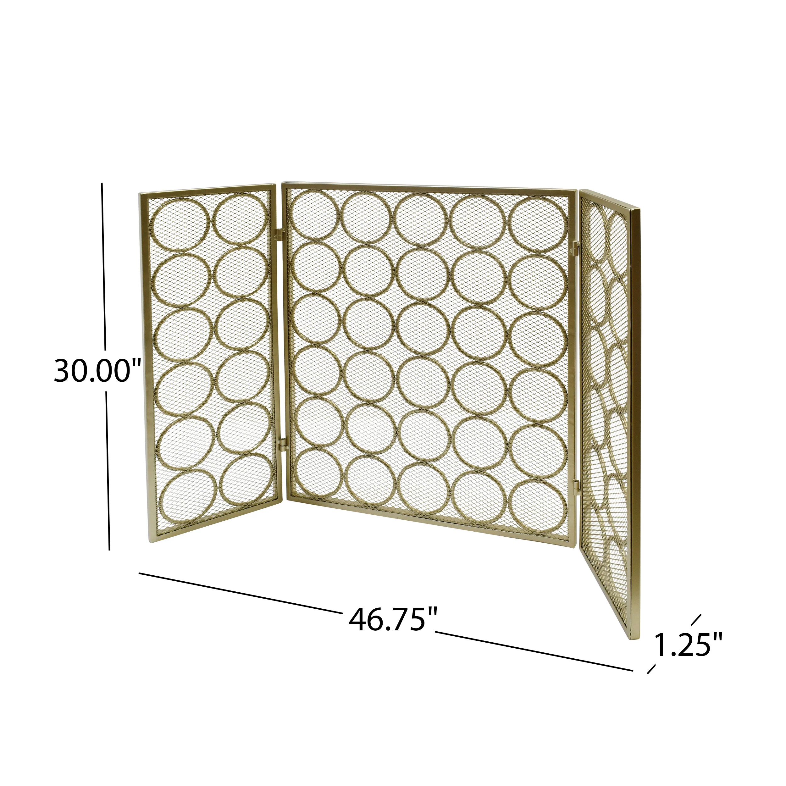 Koda Modern Three Panel Iron Firescreen - furnishings