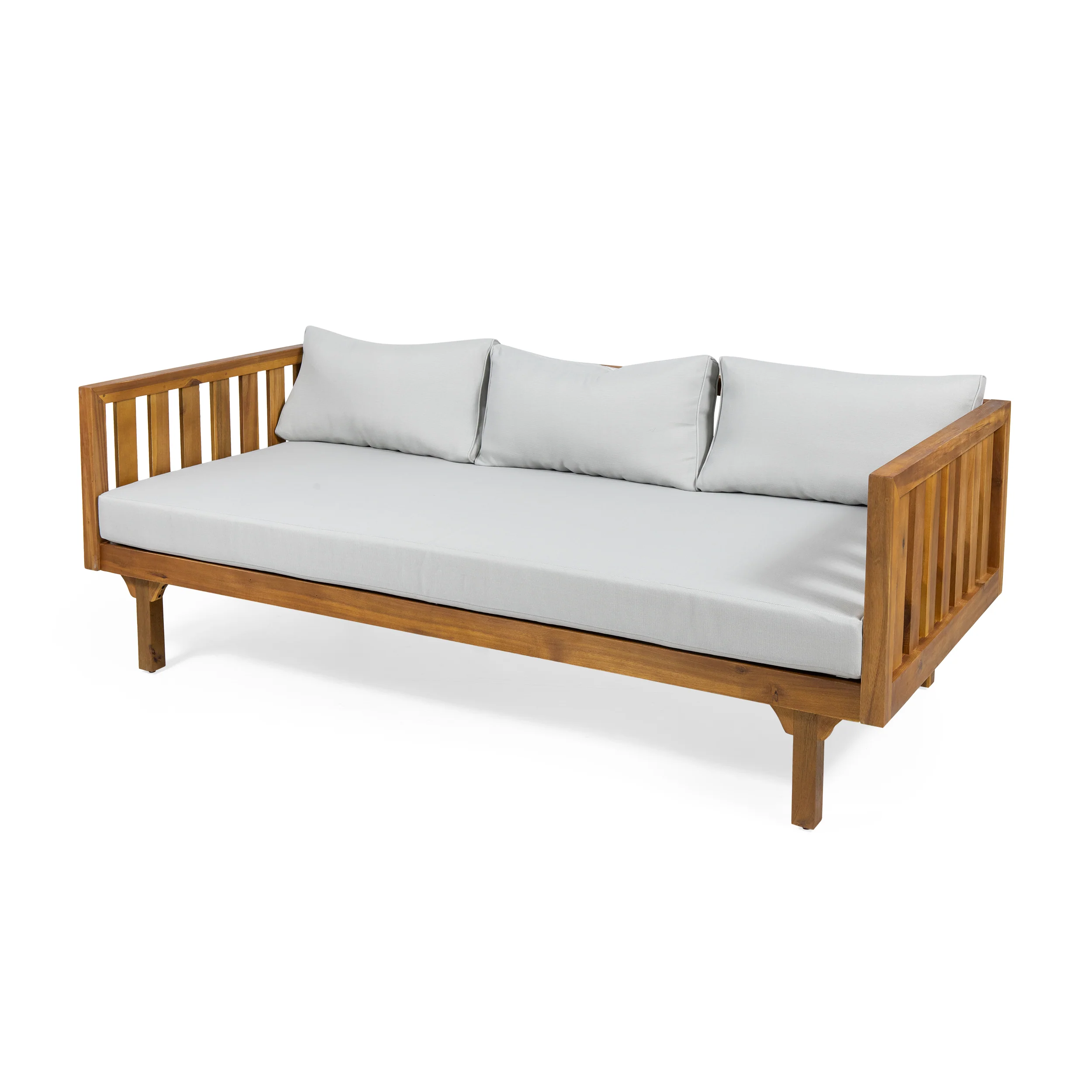 Fonzo Outdoor 3 Seater Acacia Wood Daybed - furnishings