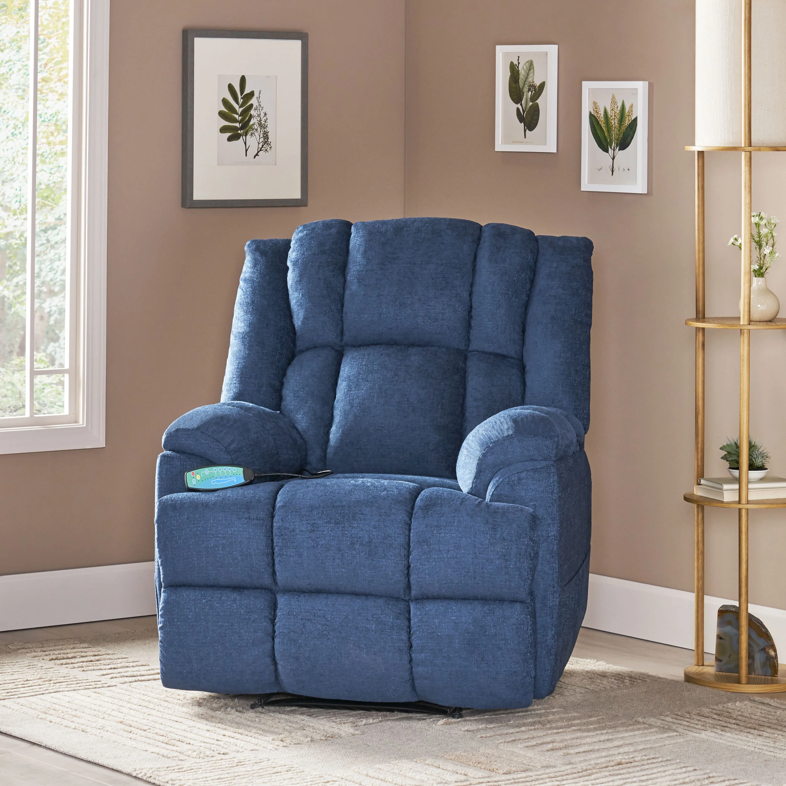 Siloam Contemporary Pillow Tufted Massage Recliner - furnishings