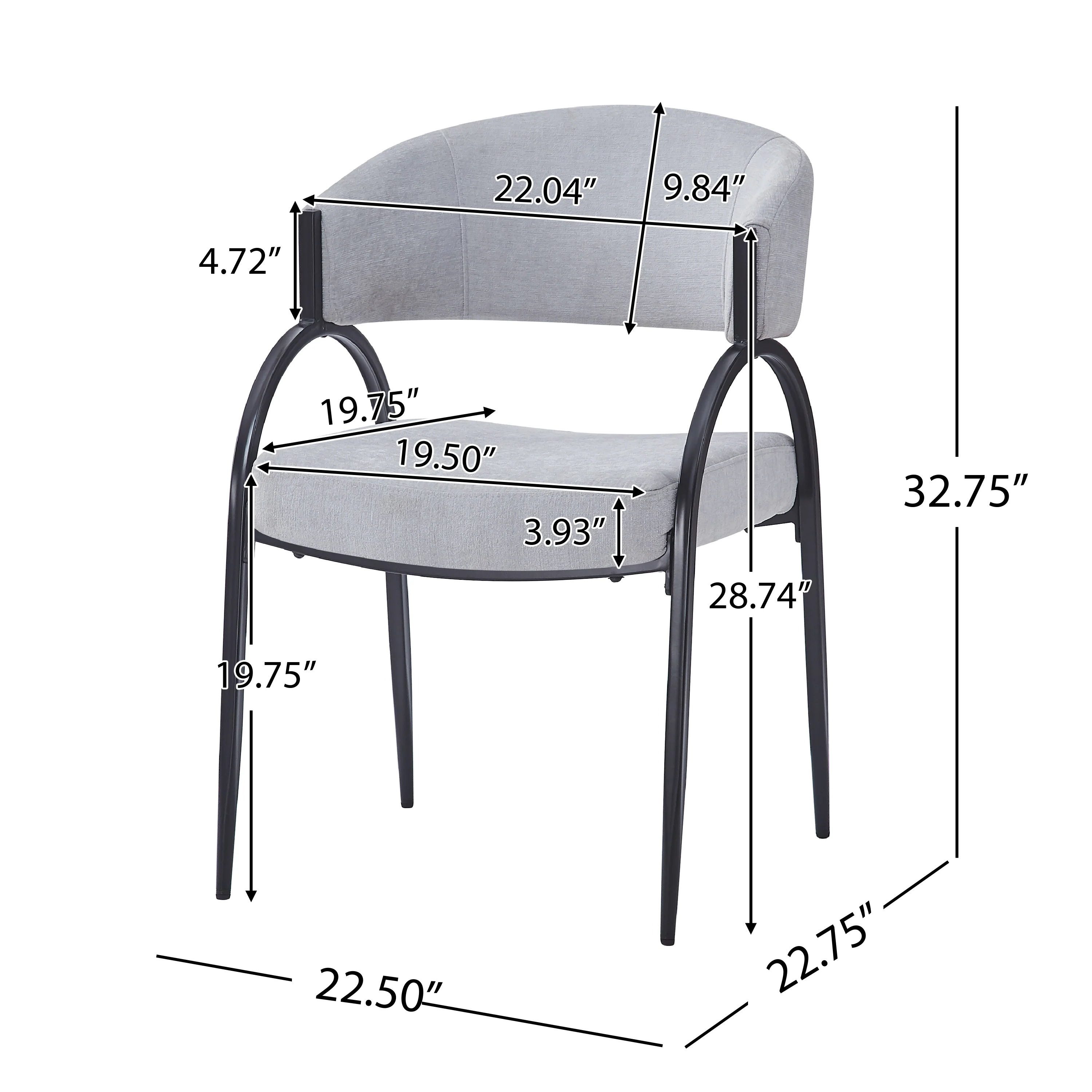 Eccho Upholstered Dining Chairs With Metal Legs - furnishings