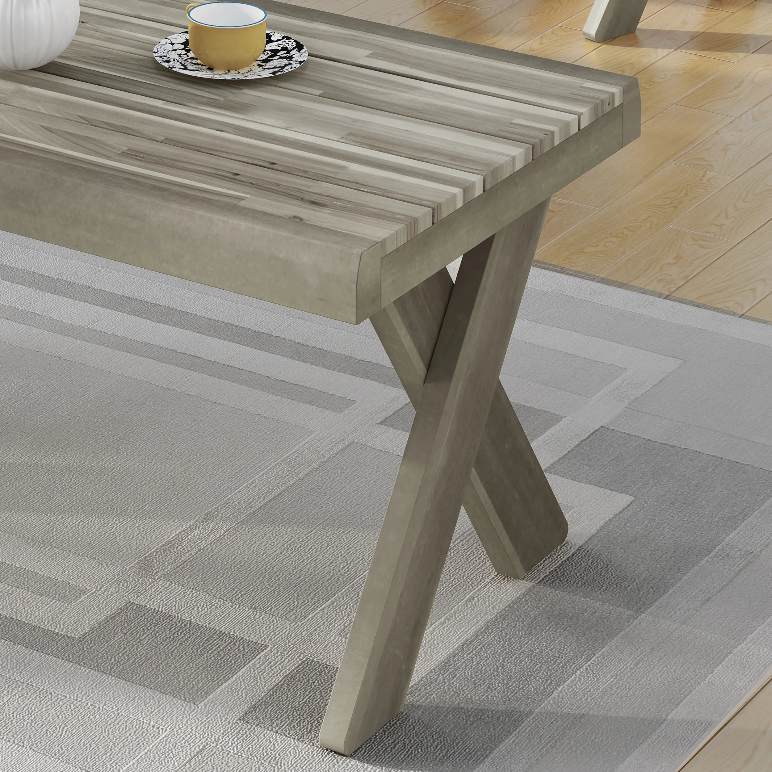 Irene Indoor Farmhouse 3 Piece Acacia Wood Table Set - furnishings