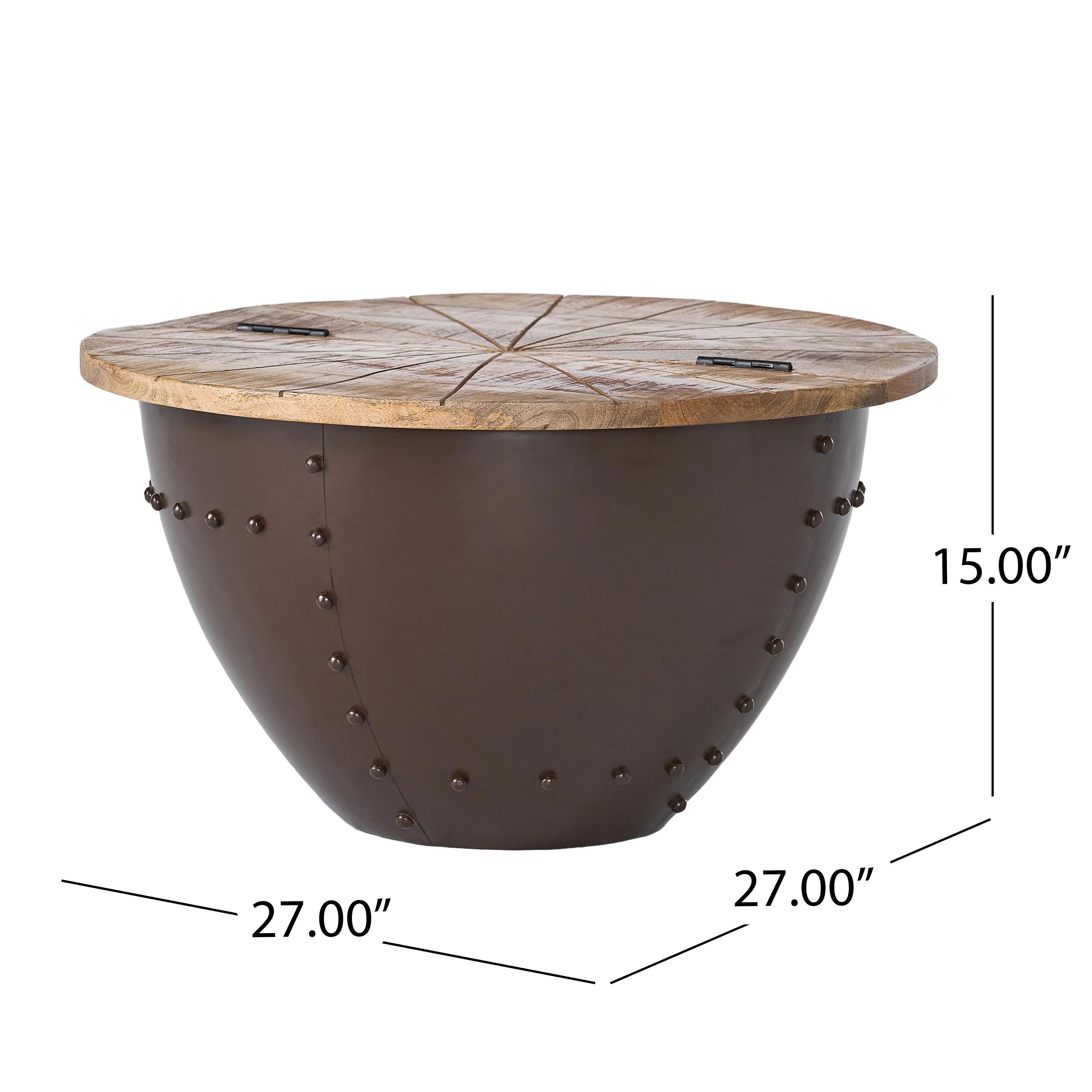 Aysen Handcrafted Modern Industrial Mango Wood and Iron Coffee Table - furnishings