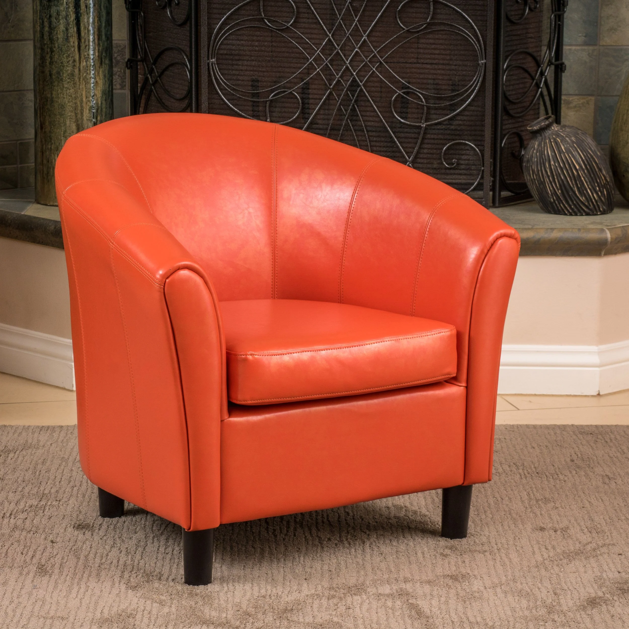 Newport Tub Design Leather Club Chair - furnishings