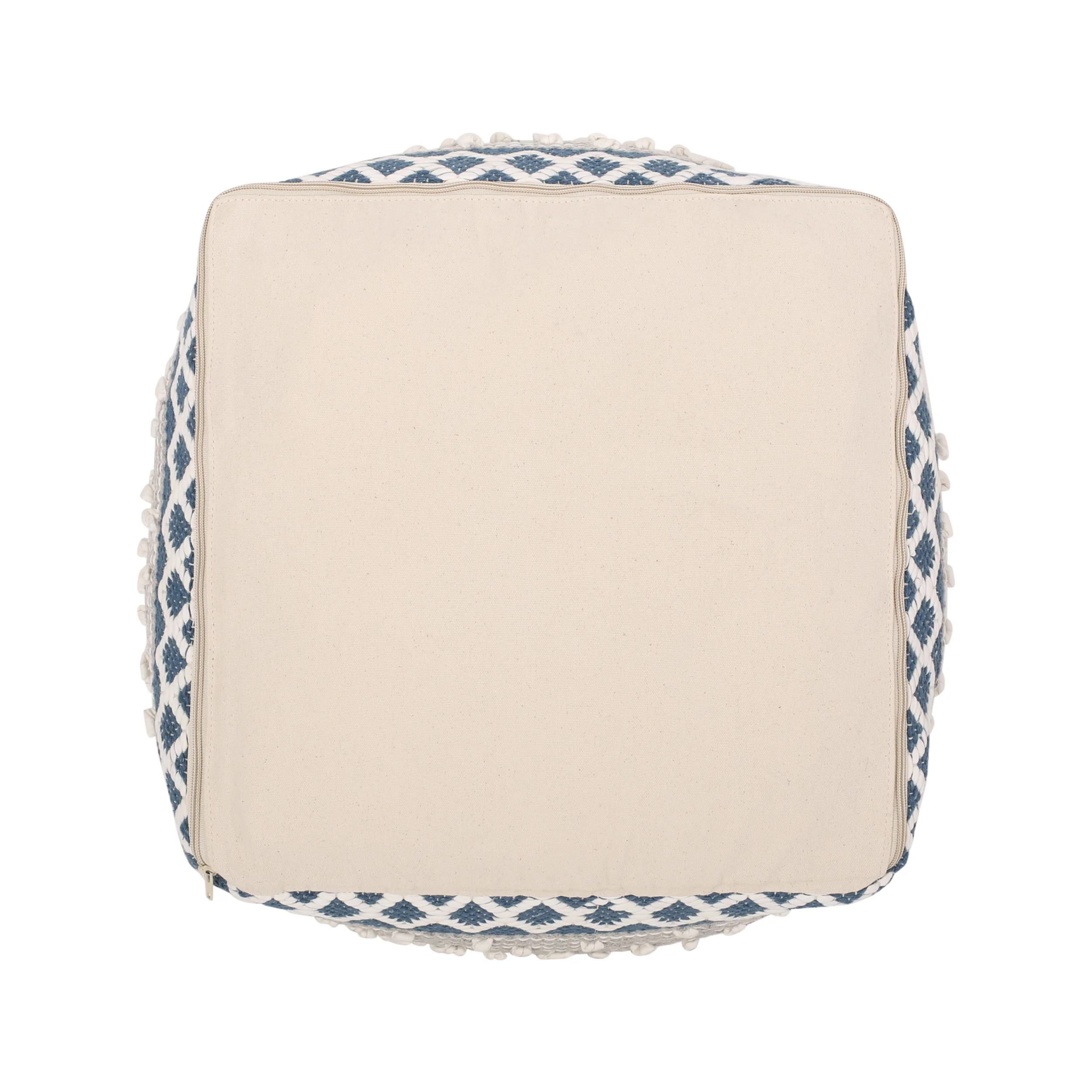 Amiyrah Hand-Crafted Cotton Cube Pouf - furnishings
