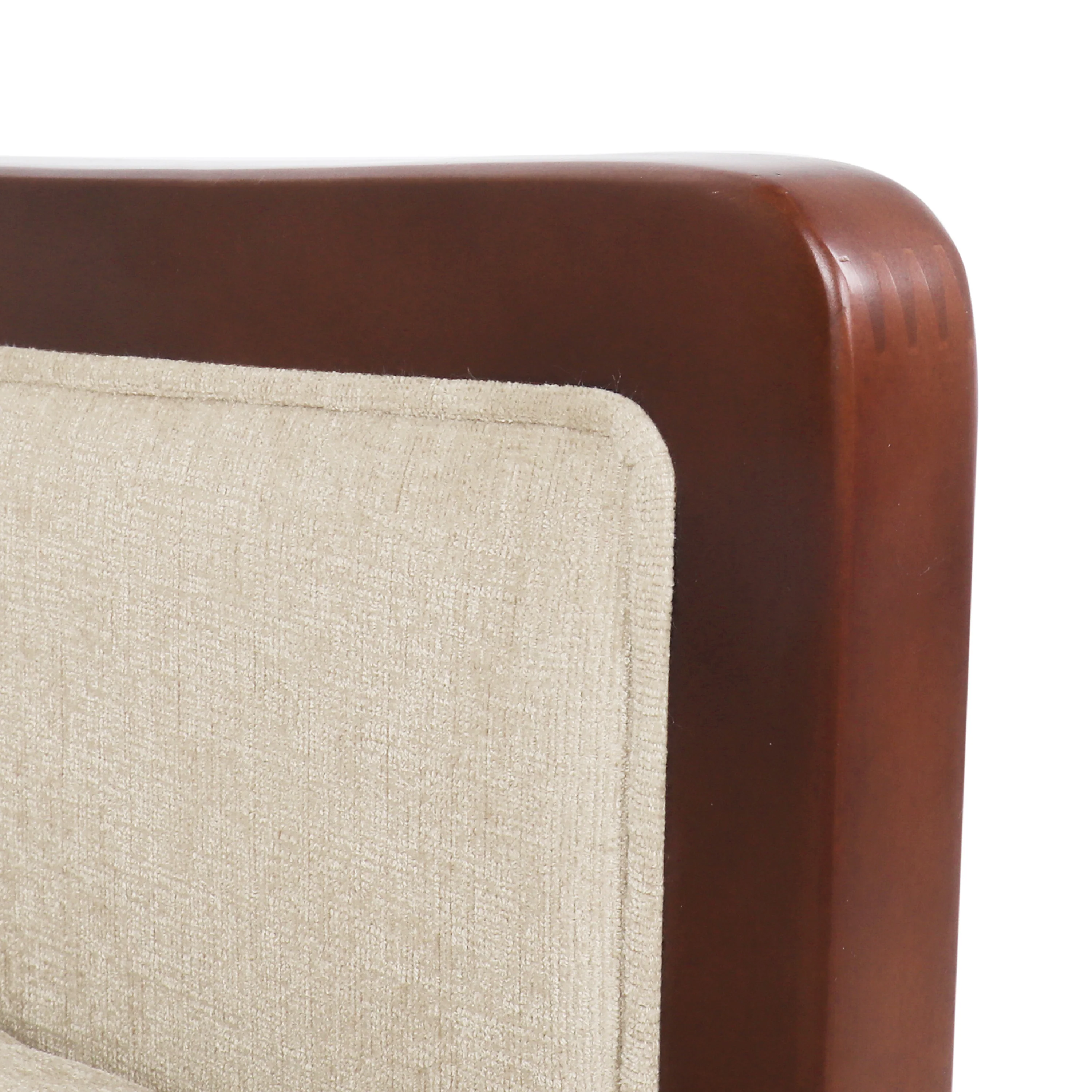 Mendota Mid Century Modern Fabric Channel Stitch Wood Pushback Recliner - furnishings