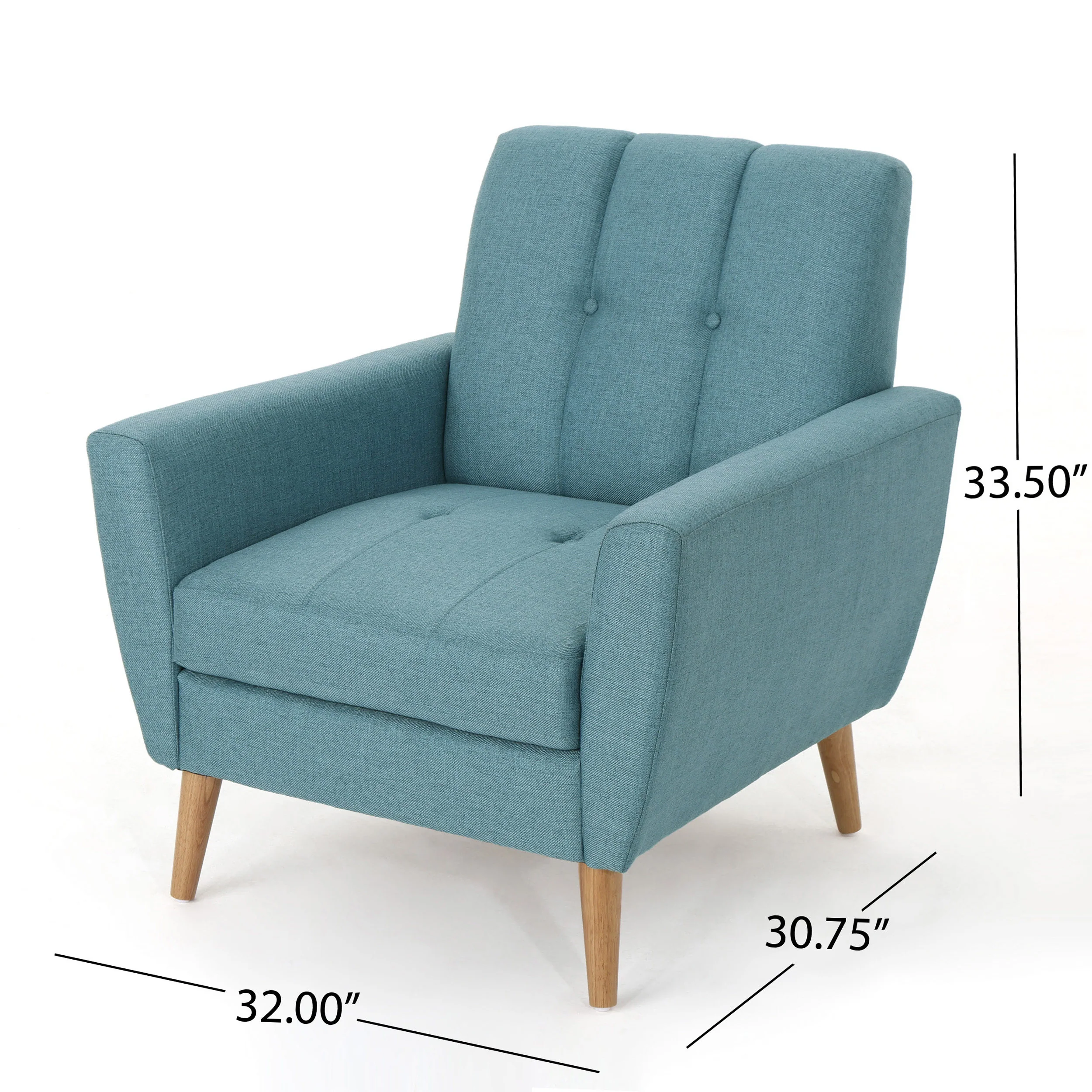Angelica Mid-Century Modern 3-Piece Chairs & Couch Fabric Living Room Set - furnishings