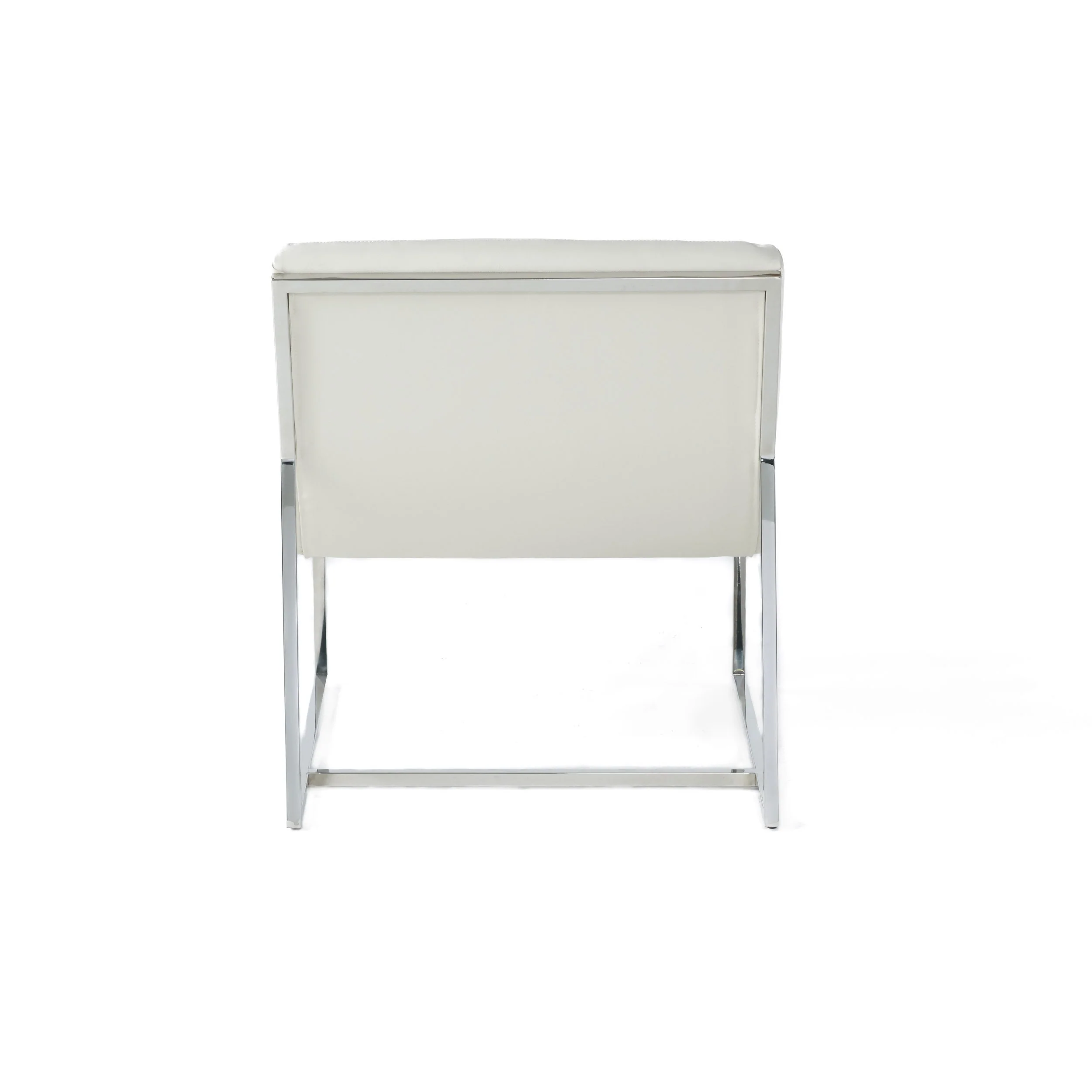 Kingsbury White Leather Lounge Accent Chair - furnishings
