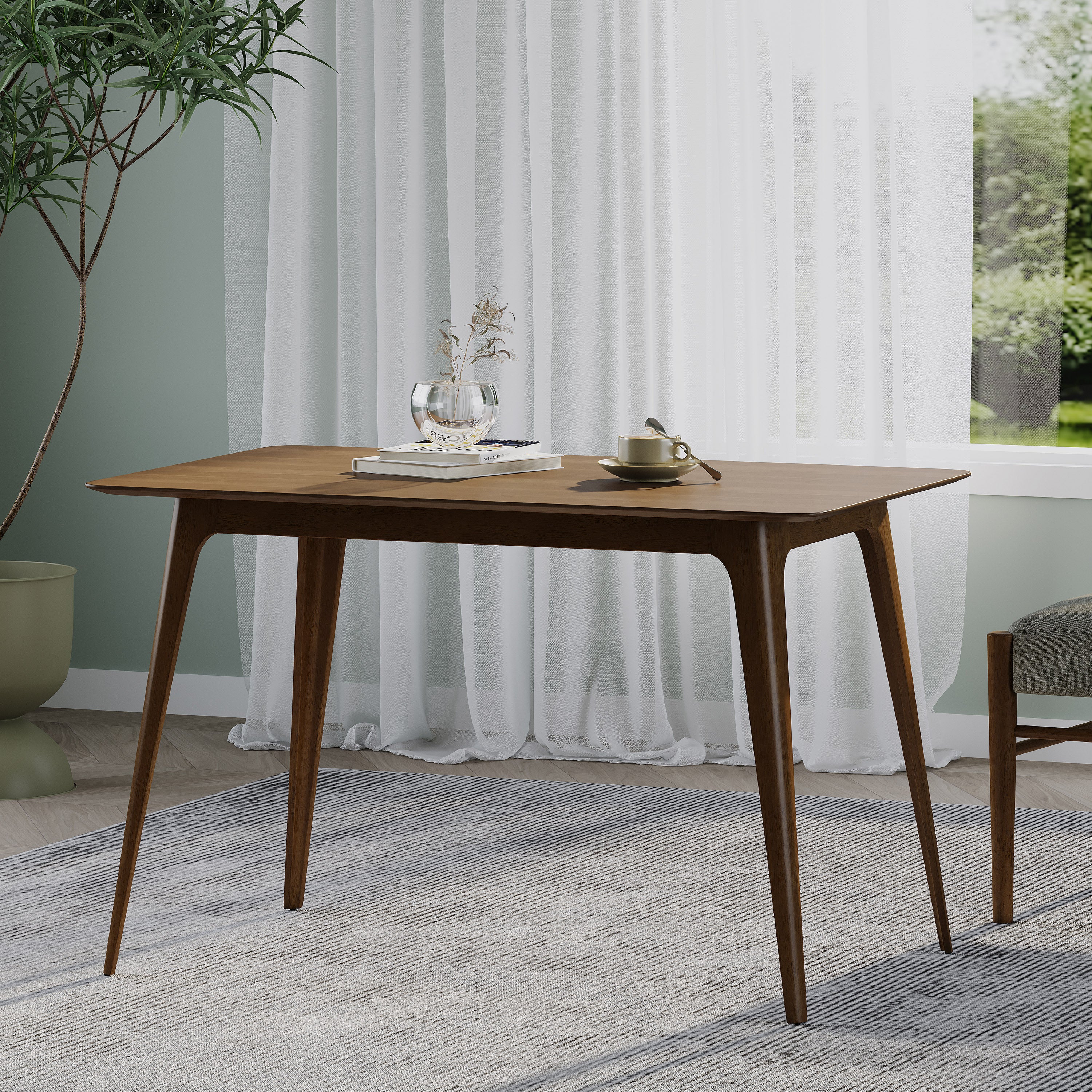 Keiko Mid Century Modern Wood Dining Table - furnishings