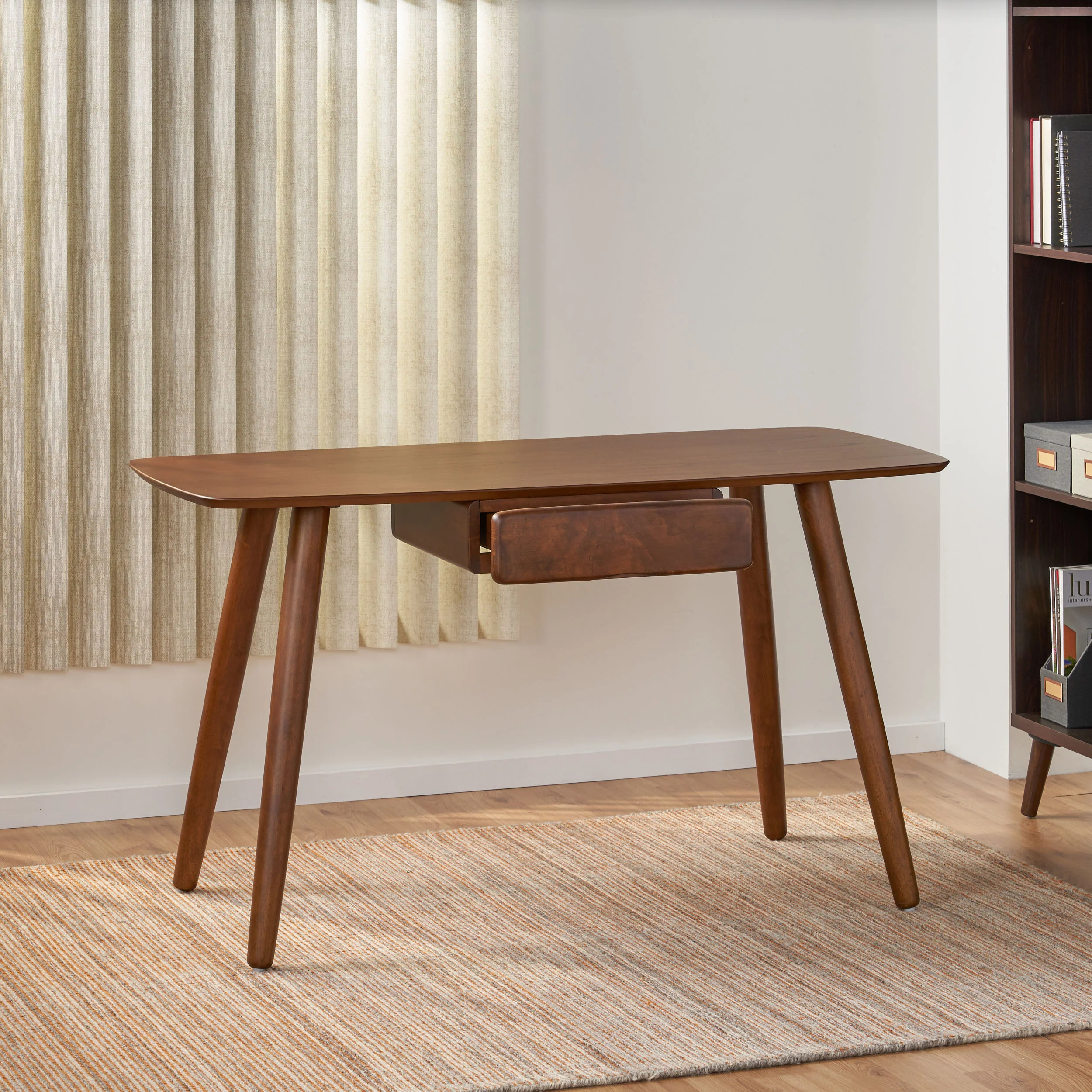 Kidman Wood Study Table with Faux Wood Overlay - furnishings
