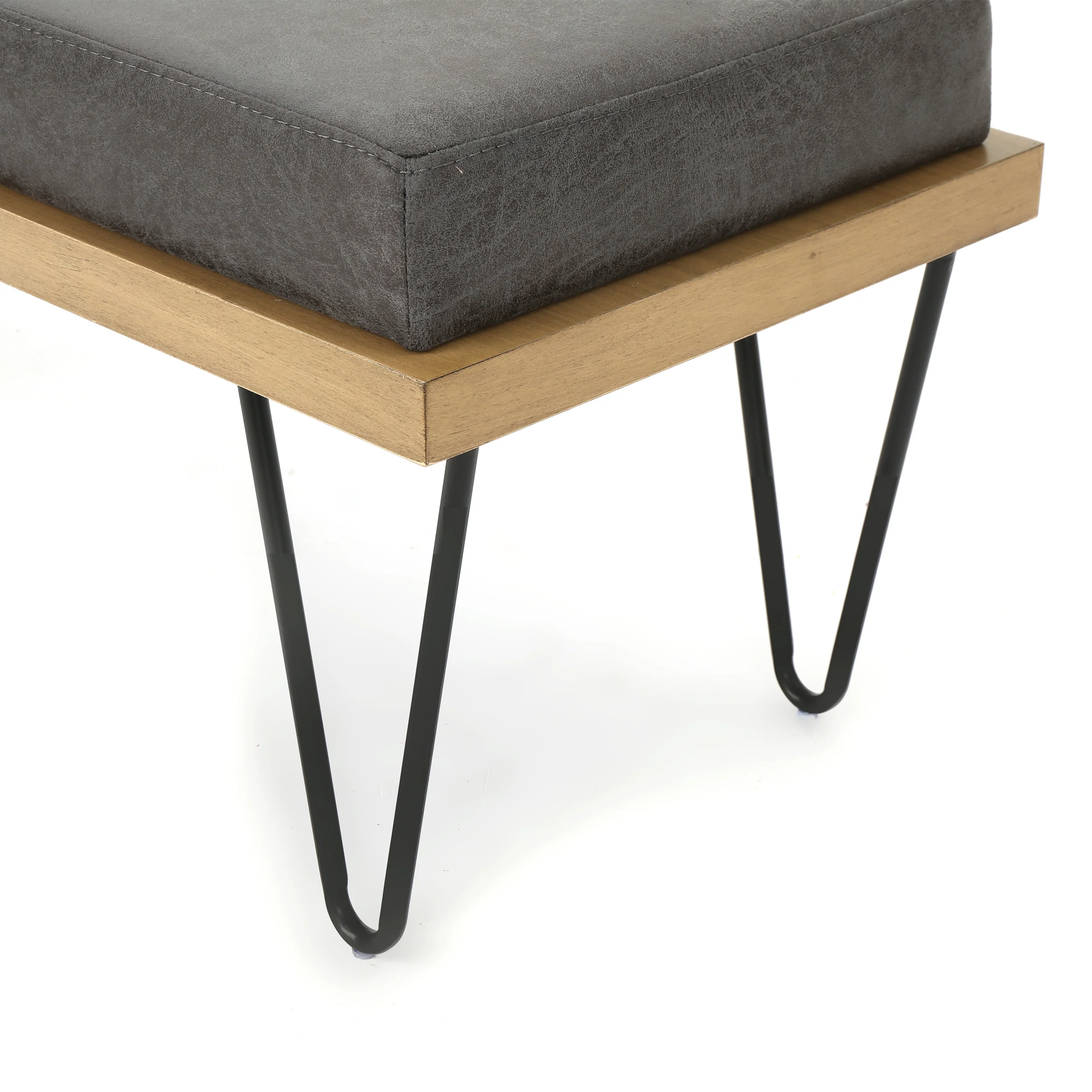 Elaina Industrial Modern Microfiber Bench - furnishings