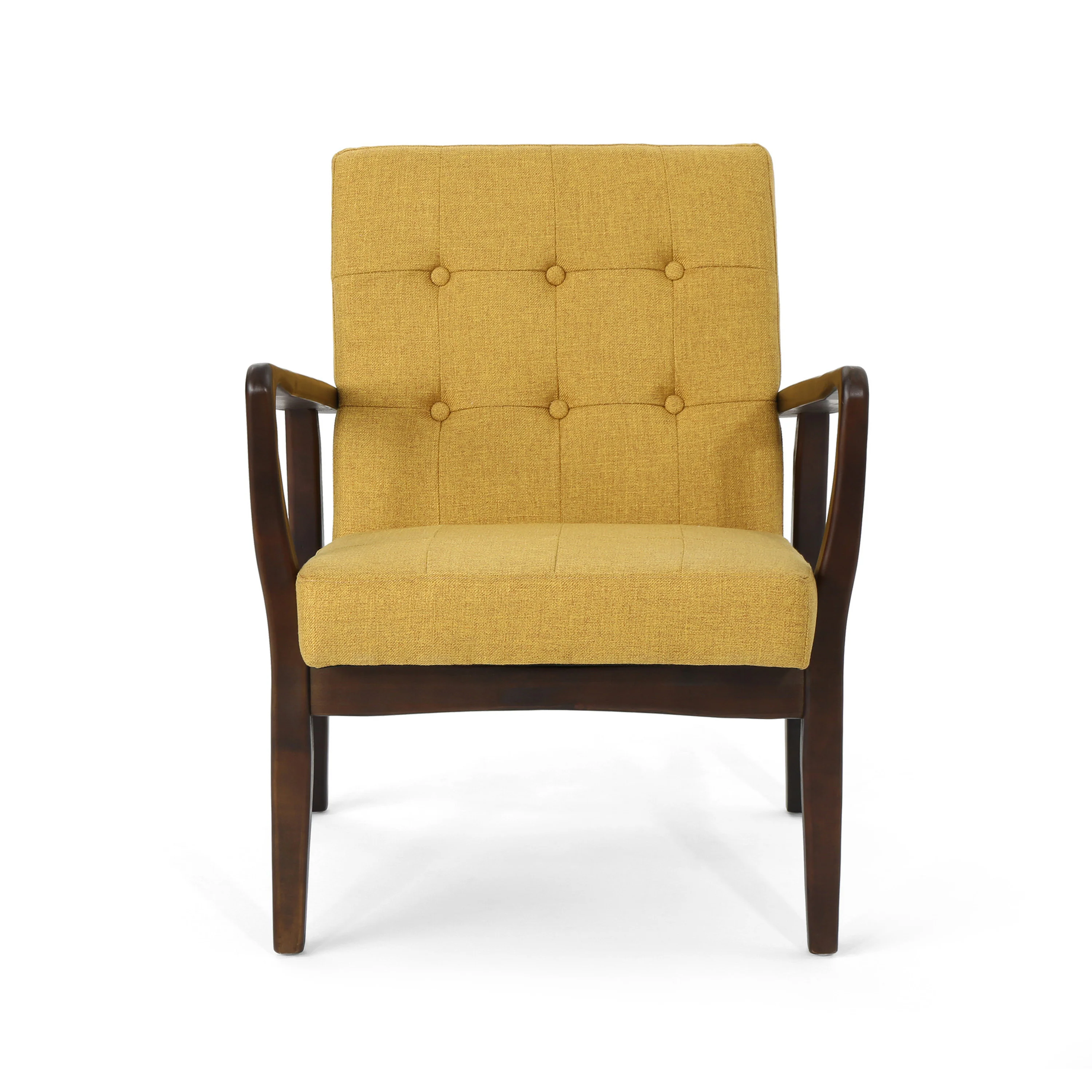 Callisto Fabric Mid-Century Birch Club Chair - furnishings
